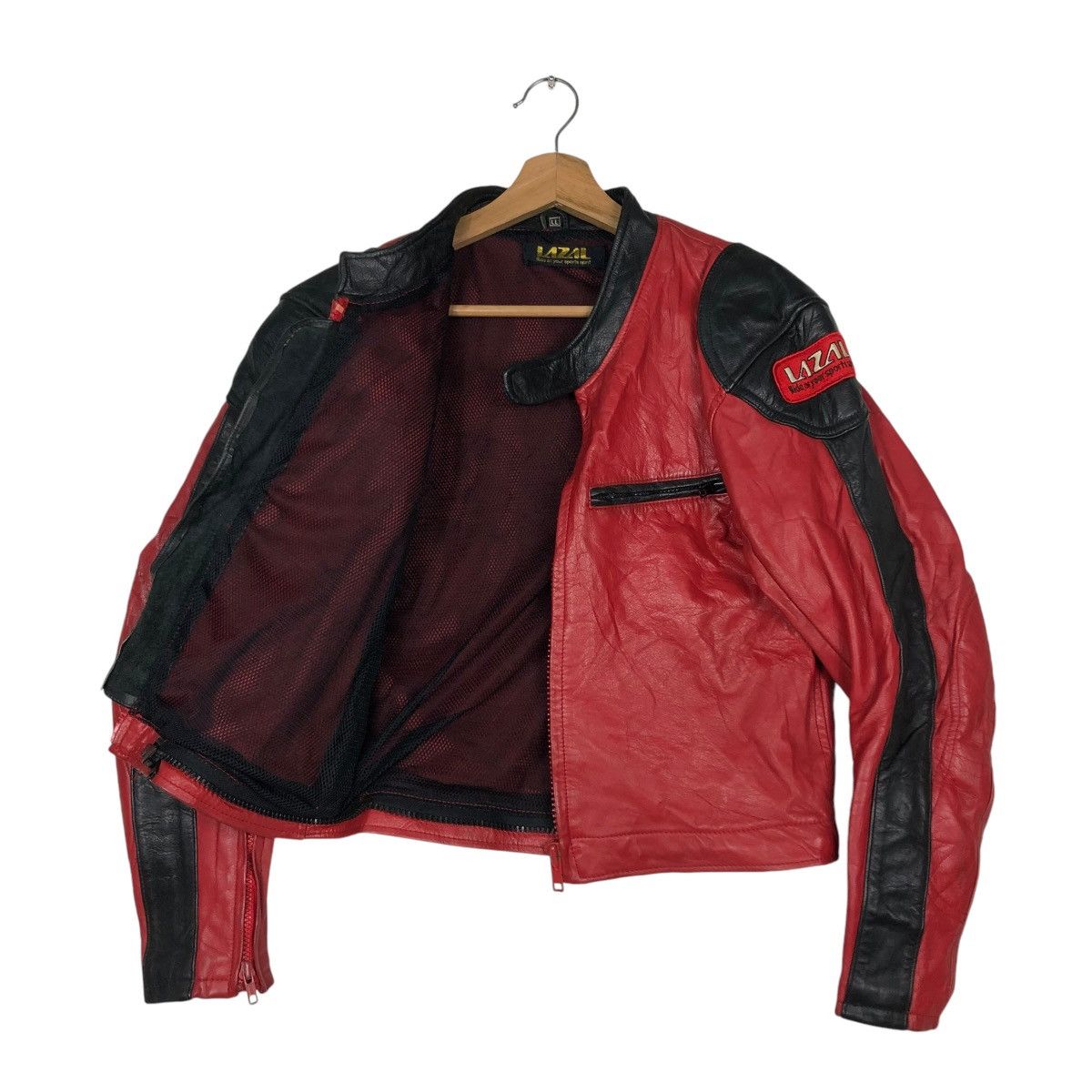 Kadoya 🔥VINTAGE CROPPED BIKER LEATHER JACKET LAZAL MOTORCROSS Size US L / EU 52-54 / 3 - 13 Thumbnail
