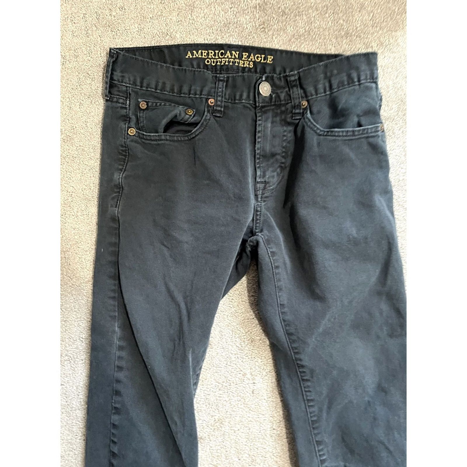 American Eagle Outfitters Mens American Eagle Jeans Slim Straight Black 28 x 30 Size 28 Slim Regular Inseam 30 Mens Jeans Black Straight Slim Core Flex Size US 28 / EU 44 - 4 Thumbnail