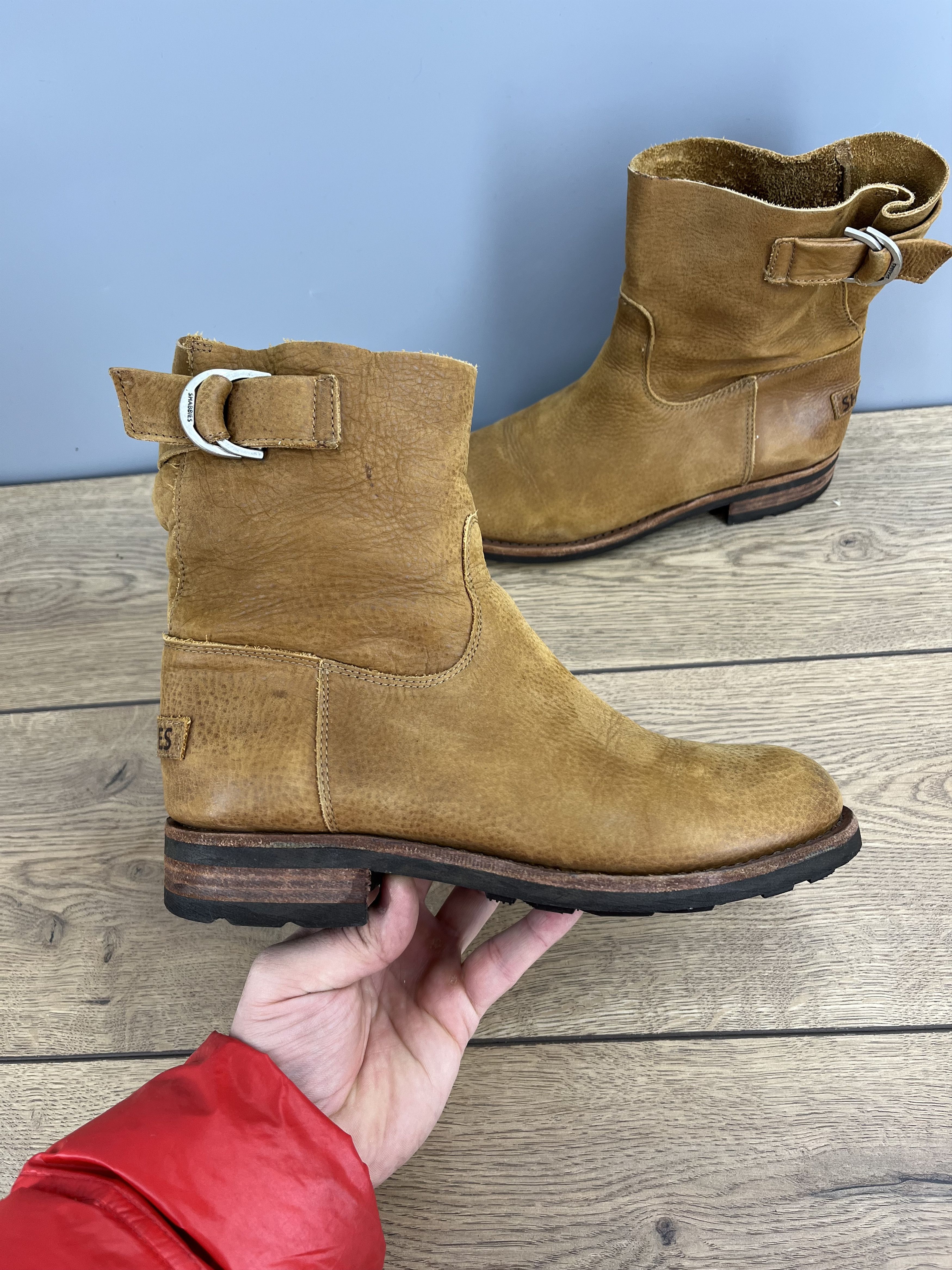 Vintage Shabbies Amsterdam Womens Leather Ankle Boots Cognac Buckle Size US 8 / IT 38 - 2 Thumbnail