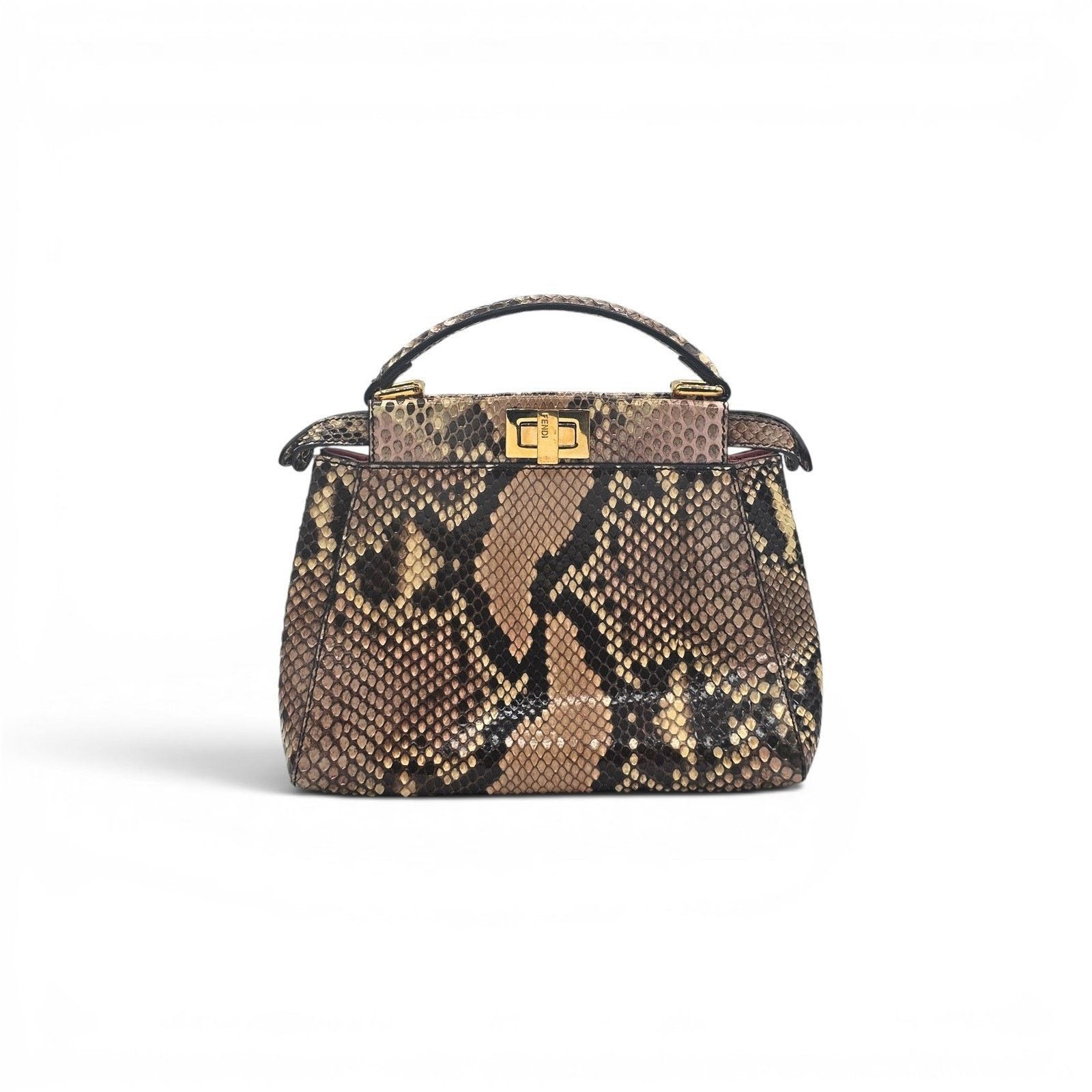 Fendi Fendi Peekaboo Python Snakeskin Top Handle Bag 8BN244 - New Size ONE SIZE - 3 Thumbnail