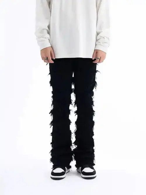 Jean Skinny Denim Jeans Heavy Destruction Ripped Size US 32 / EU 48 - 1 Thumbnail