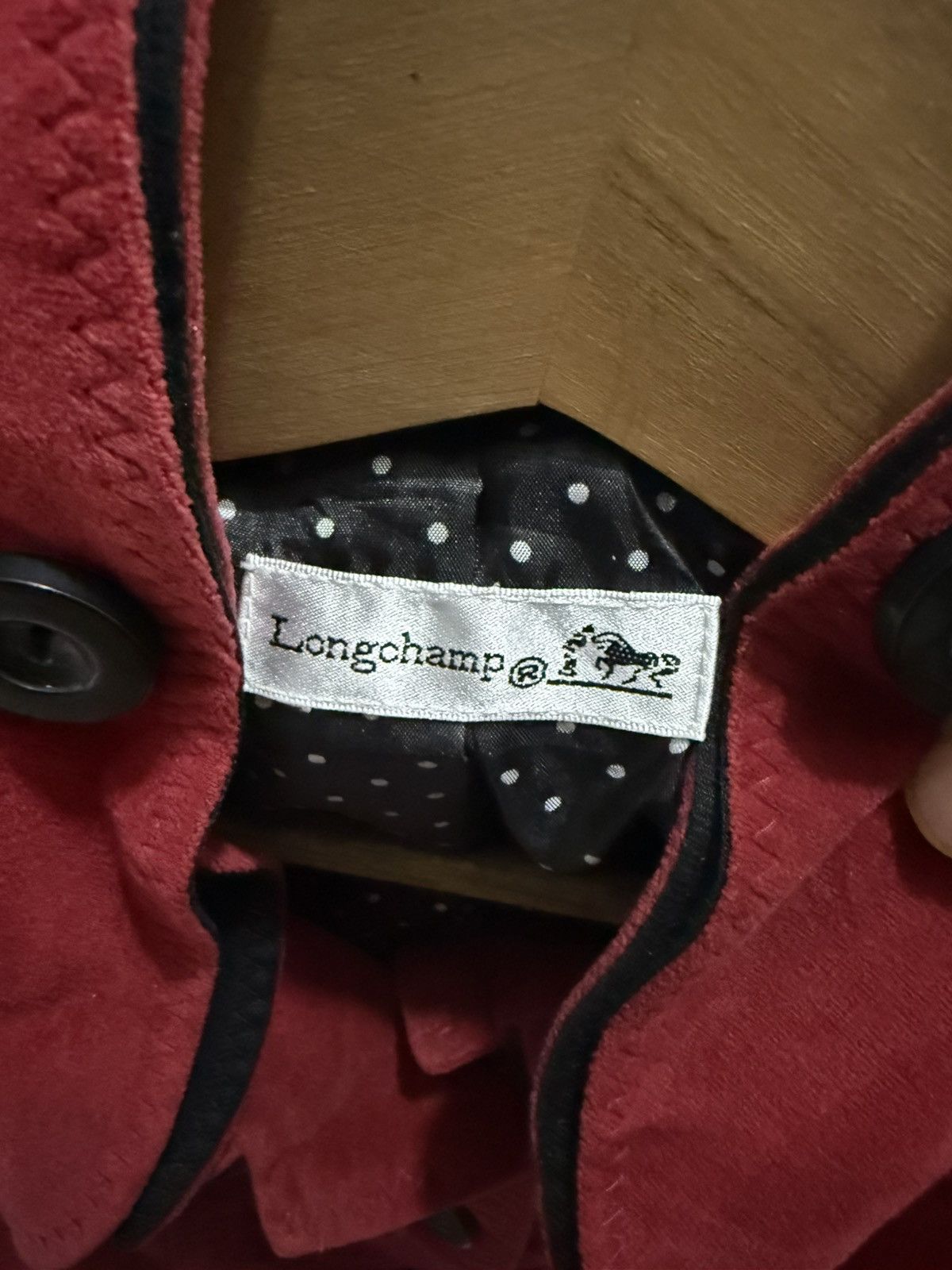 Longchamp Vintage Longchamp Red Velvet Blazer Jacket Size S / US 4 / IT 40 - 7 Thumbnail