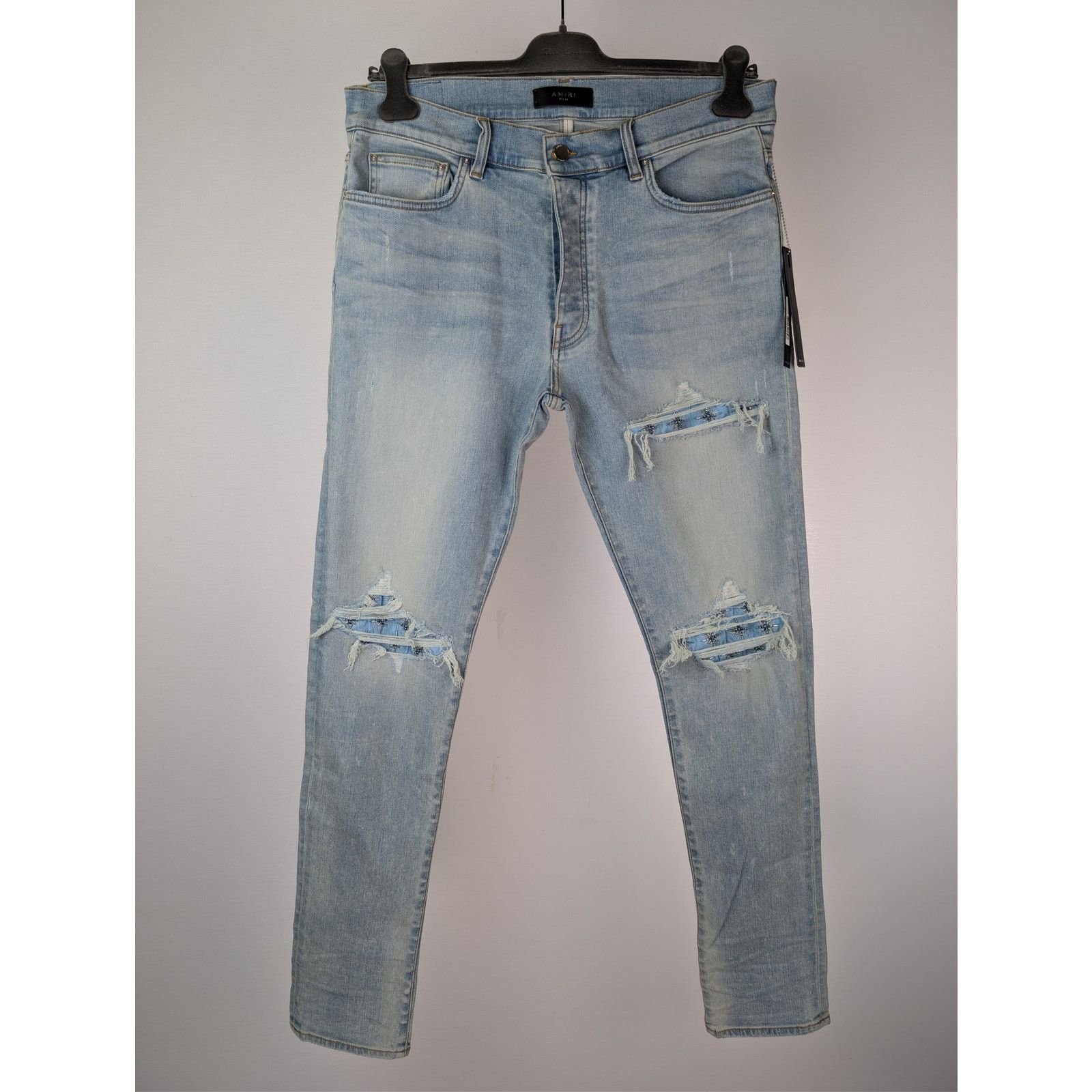 Amiri o1rshd1 Crystal Starburst MX1 Denim Jeans Surf Indigo Size US 34 / EU 50 - 9 Thumbnail