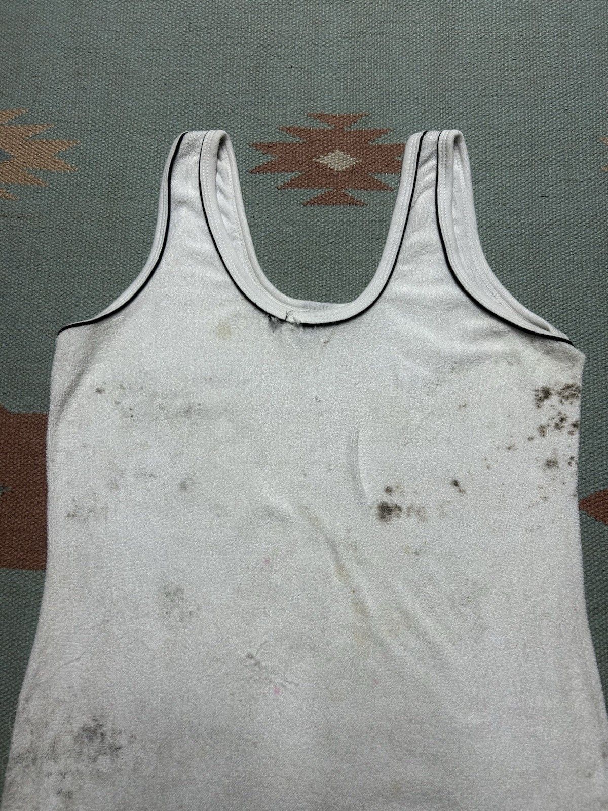 Vintage Vtg 70s tank top shirt Terry cloth beach stain grunge medium Size US M / EU 48-50 / 2 - 4 Thumbnail