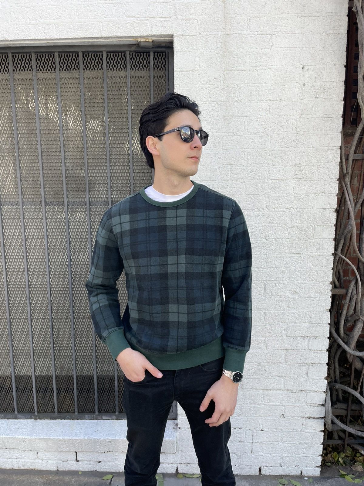 Ben Sherman × Zara Ben Sherman green and black plaid crewneck sweater pullover Size US M / EU 48-50 / 2 - 1 Thumbnail