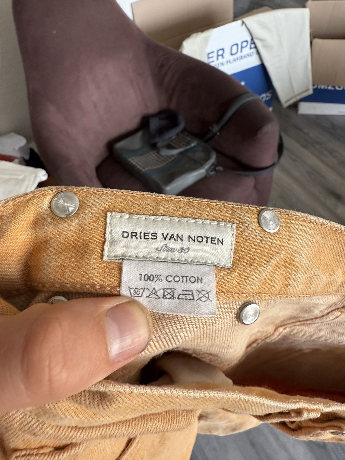 Dries Van Noten Faded Orange Cotton Jeans Size US 30 / EU 46 - 11 Thumbnail