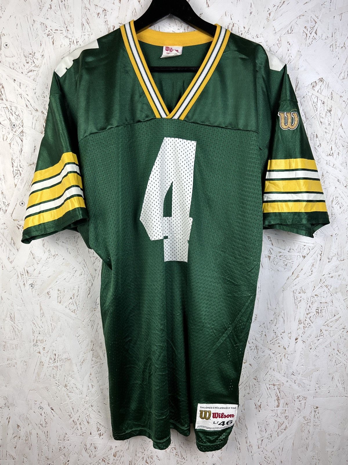 NFL 90s Vintage Wilson Green Bay Packers #4 Favre NFL Jersey Size US L / EU 52-54 / 3 - 3 Thumbnail