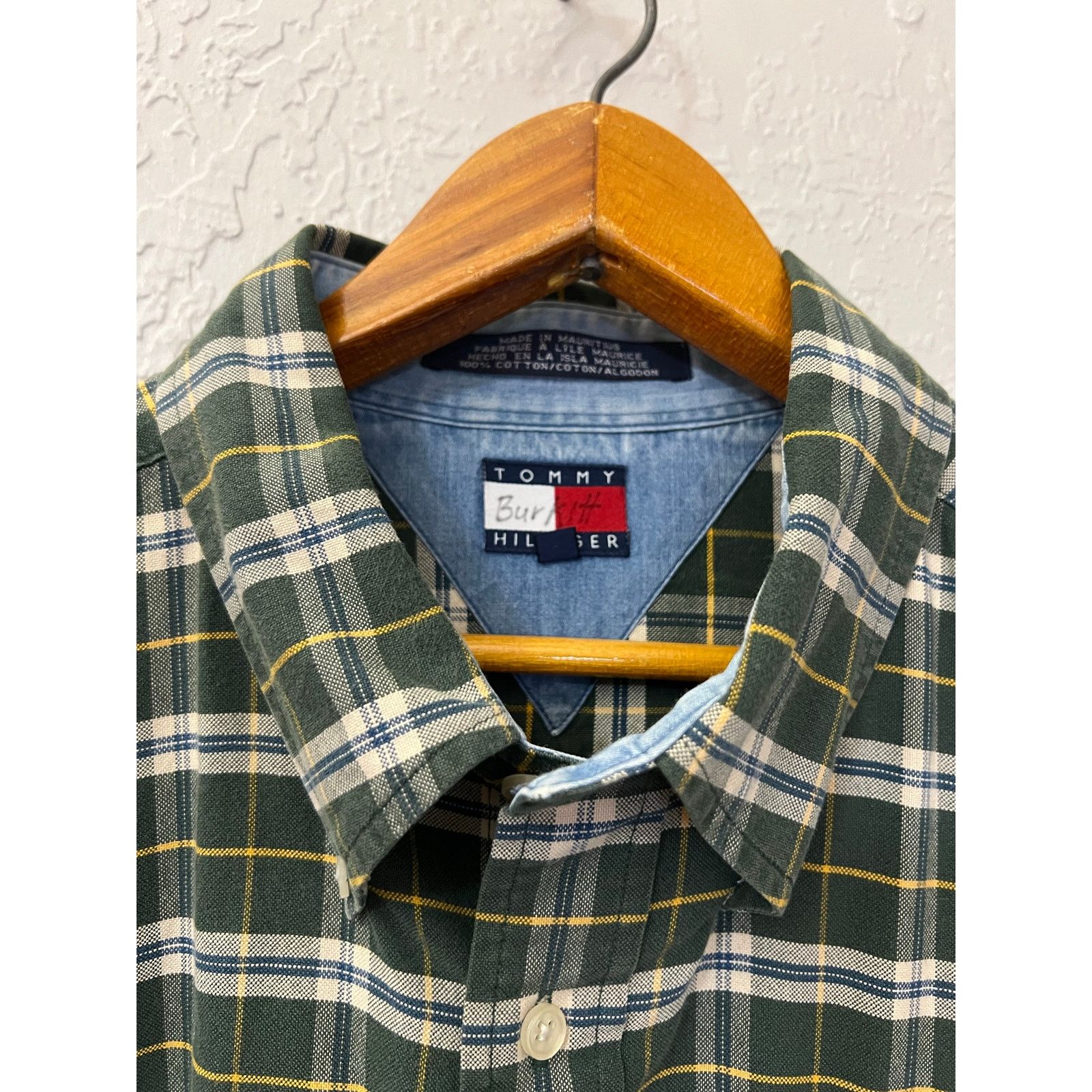 Tommy Hilfiger Tommy Hilfiger Plaid Button Down Shirt Mens XL Green Cotton Size US XL / EU 56 / 4 - 3 Thumbnail