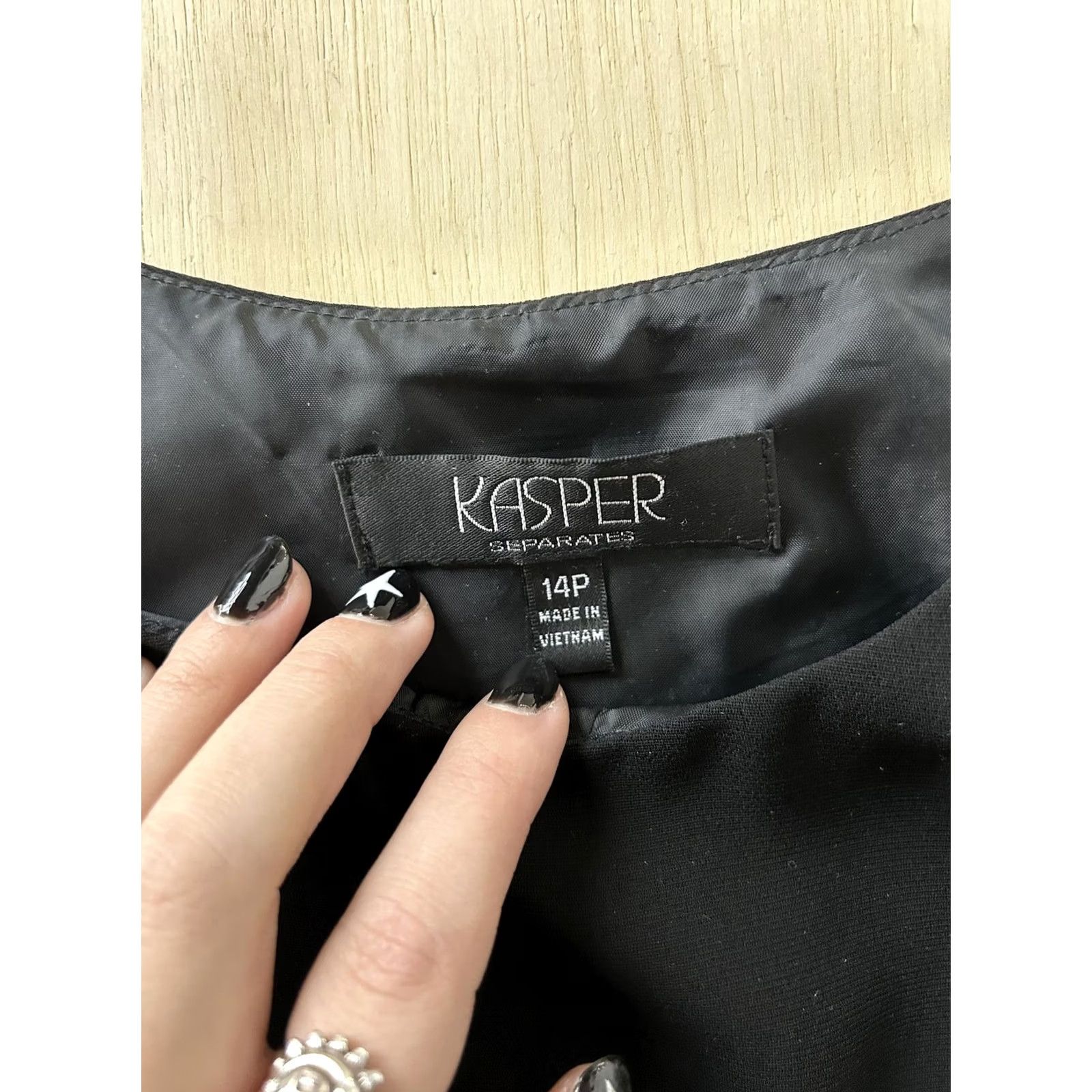 Kasper Kasper Tank Top Womens 14P Petite Black Sleeveless Scoop Neck Lined Shell Career Size XL / US 12-14 / IT 48-50 - 3 Thumbnail
