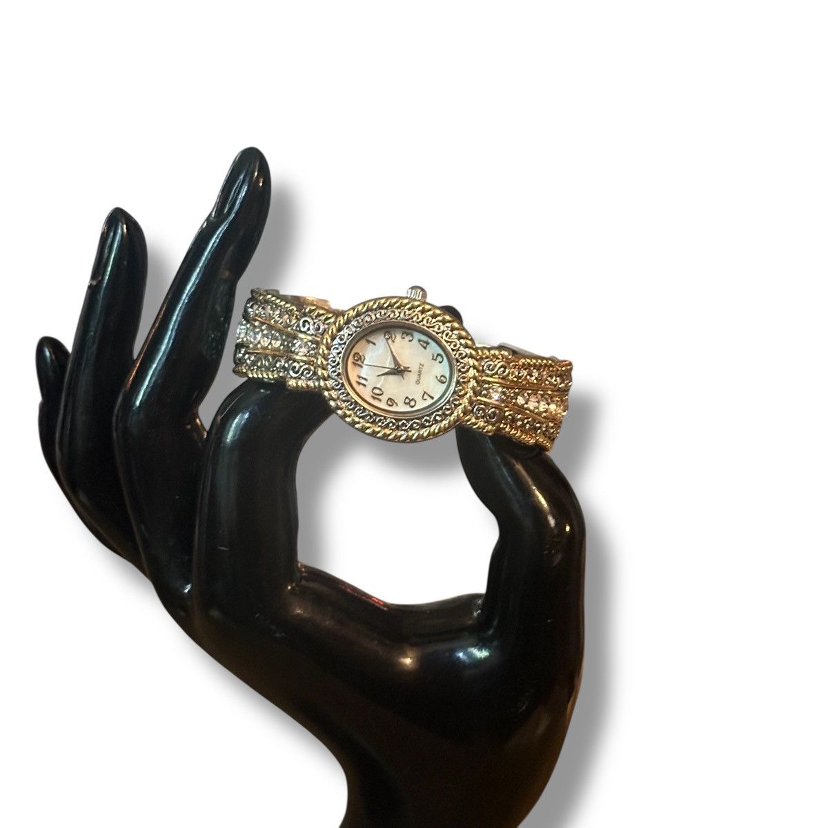 Vintage Vintage Accutime fancy two tone rhinestone cuff watch Size ONE SIZE - 2 Thumbnail