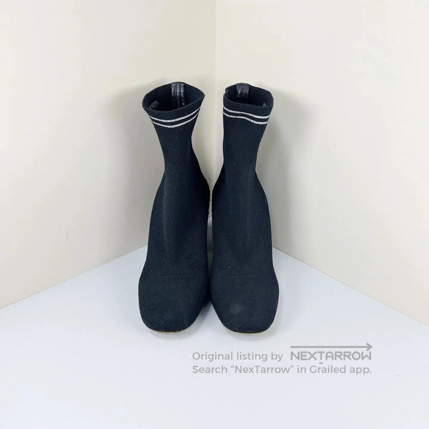 Miu Miu Miu Miu Embroidered Letter Knit Ankle Boots. Size US 7 / IT 37 - 2 Thumbnail