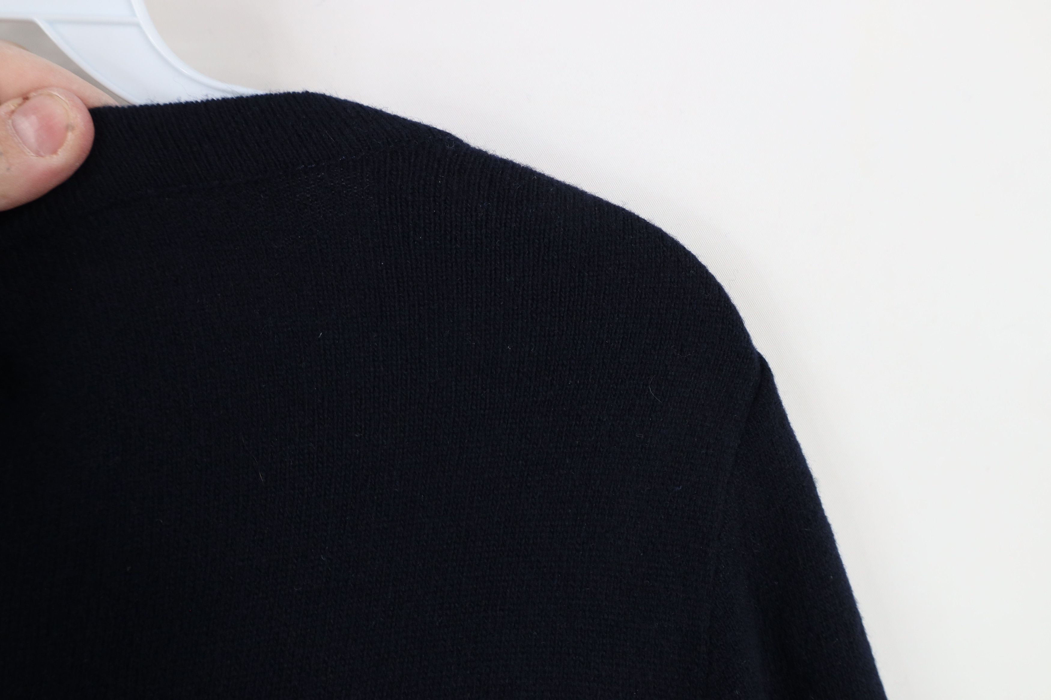 J.Crew × Vintage Vintage J Crew Cashmere Knit Tie Front Cardigan Sweater Navy Size L / US 10 / IT 46 - 8 Thumbnail