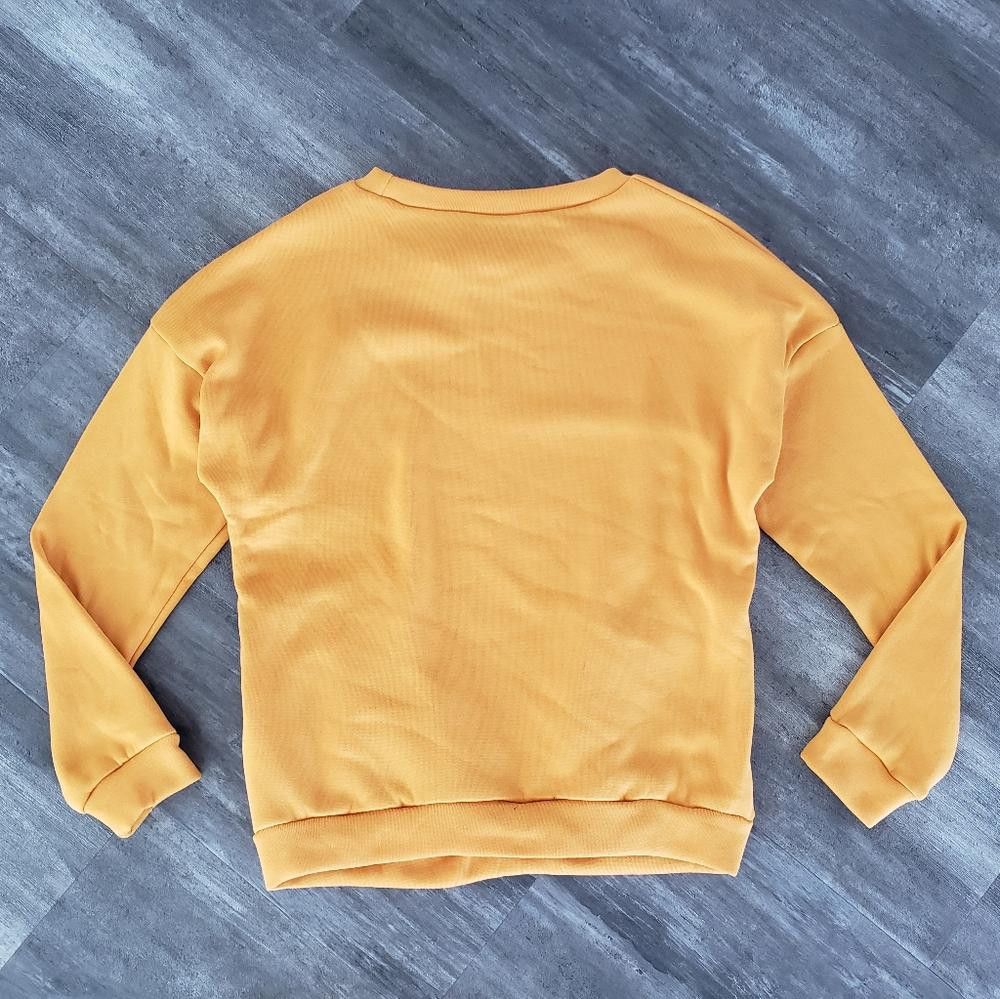 Shein Mustard Basic Sweatshirt Long Sleeve Size 28" / US 6 / IT 42 - 2 Thumbnail