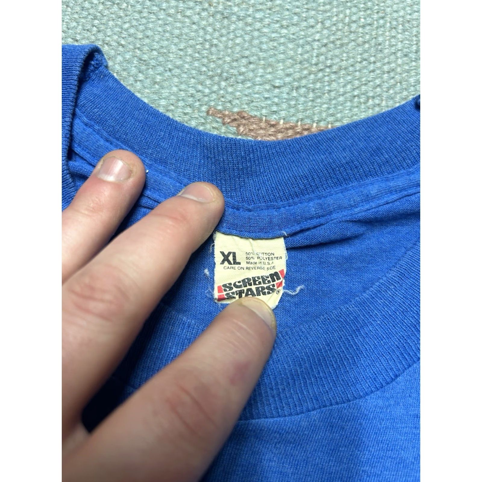 Vintage Vintage XL Blue I don’t drive no ugly truck babe funny soft screen stars T shirt Men Size US XL / EU 56 / 4 - 4 Thumbnail