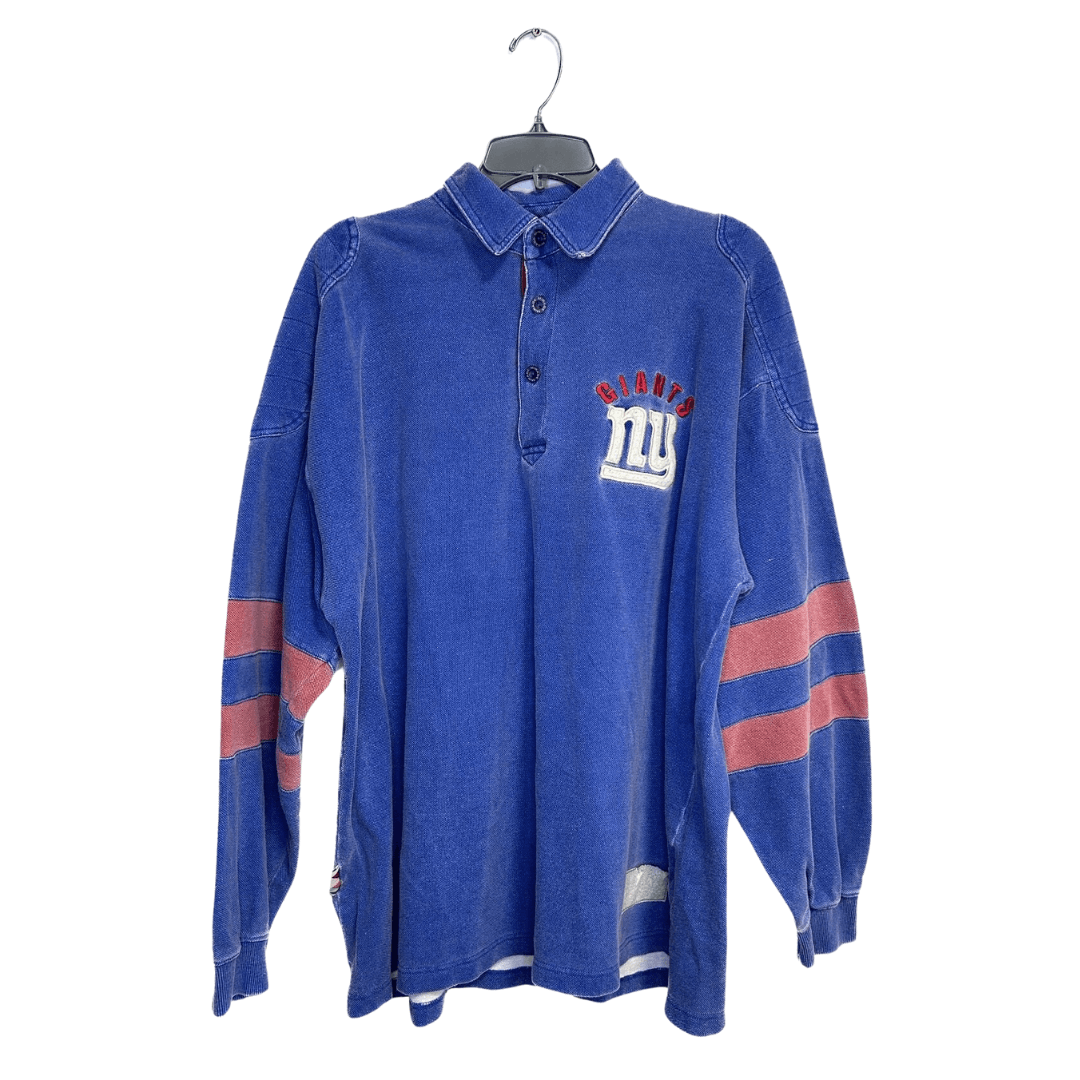 image of Nfl 1995 New York Giants Long Sleeve Collared Shirt in Blue, Men's (Size XL)