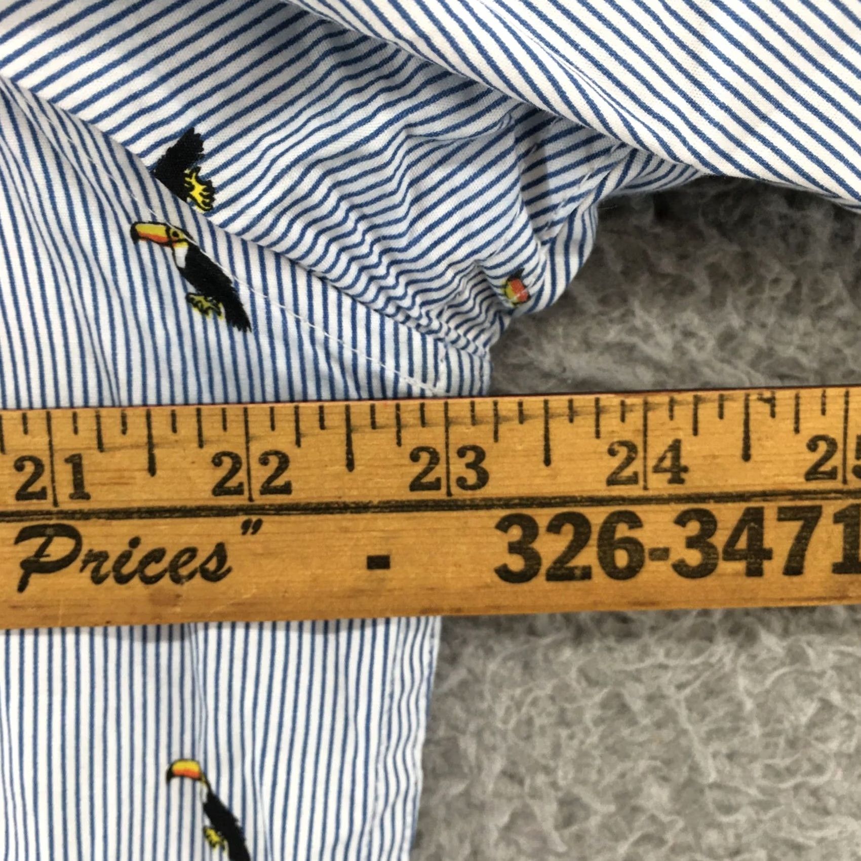 Avenue Eight Avenue Button Up Shirt Mens XL Blue Cotton Short Sleeve Stripe Printed Top Size US XL / EU 56 / 4 - 4 Thumbnail