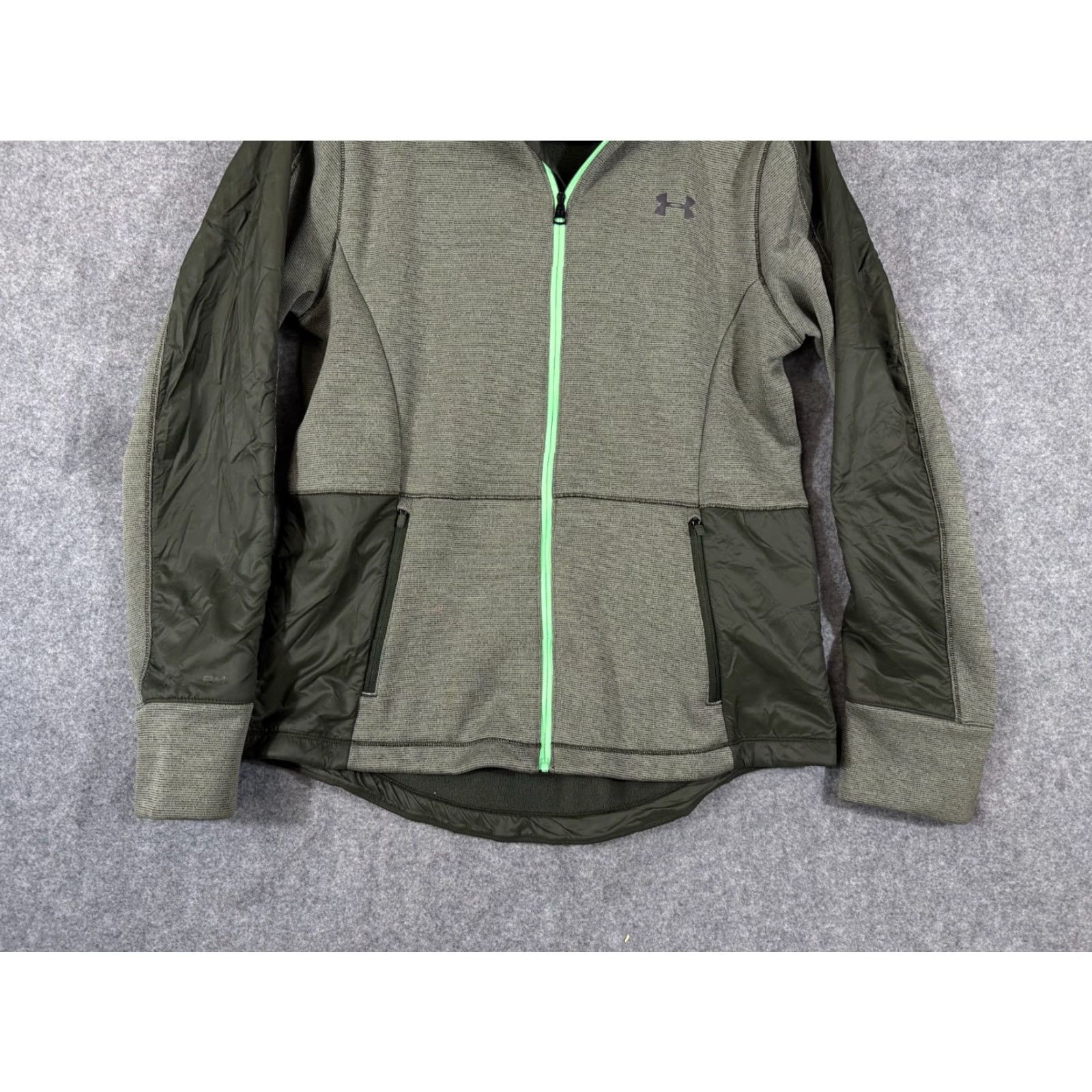 Under Armour Under Armour Jacket Womens M Green Coldgear Sprint Hybrid Full Zip Hooded Jacket Size M / US 6-8 / IT 42-44 - 4 Thumbnail