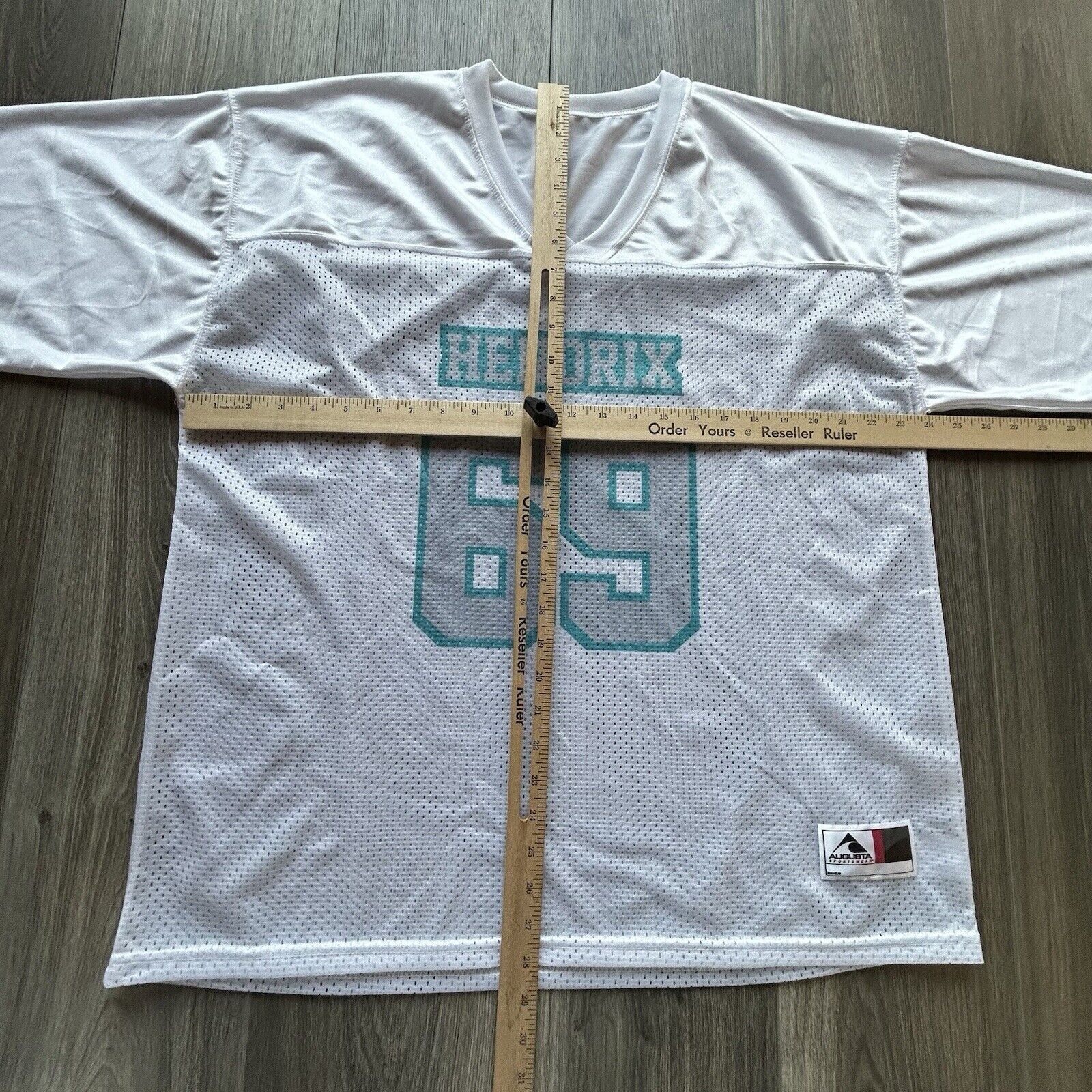 Augusta Sportswear Vintage Jimi Hendrix Football Jersey Boxy 69 Knit Rock EUC Size US XL / EU 56 / 4 - 5 Thumbnail