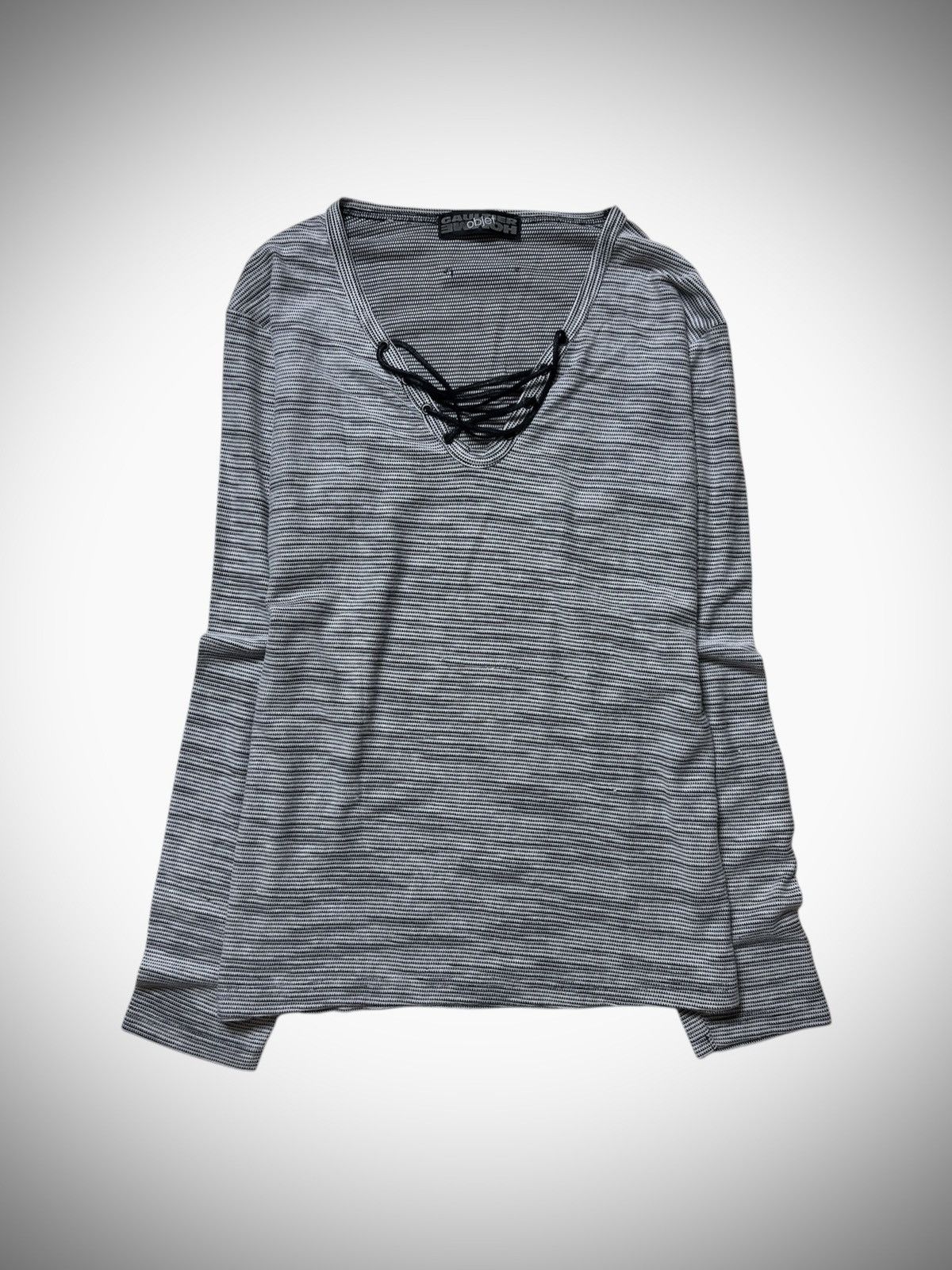 Gaultier Homme Objet 2000’s Gaultier Homme Objet - Lace Up Ls T-Shirt Size US L / EU 52-54 / 3 - 1 Thumbnail