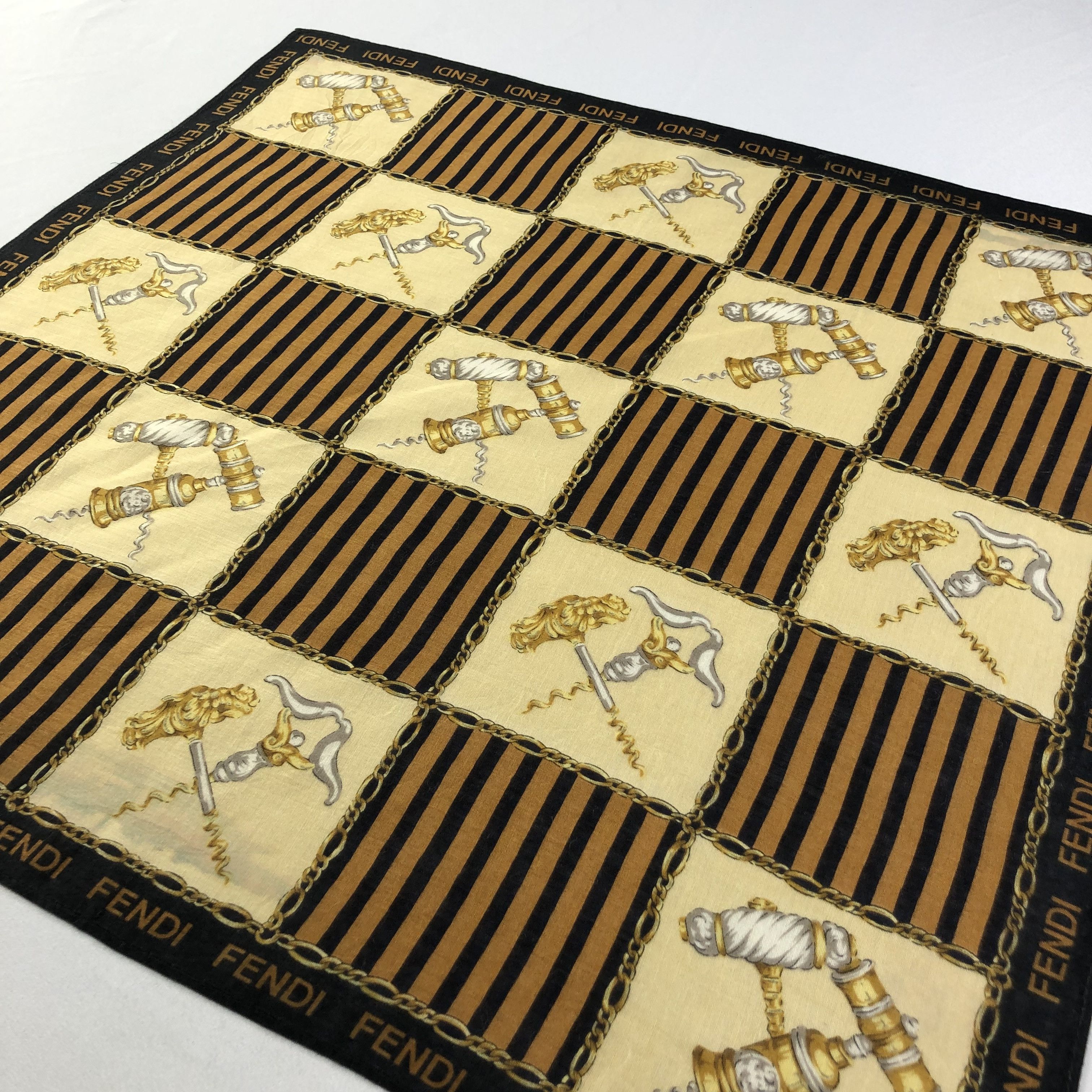 Japanese Brand Fendi Corkscrew Handkerchief Neckerchief Bandana H2093 Size ONE SIZE - 1 Thumbnail