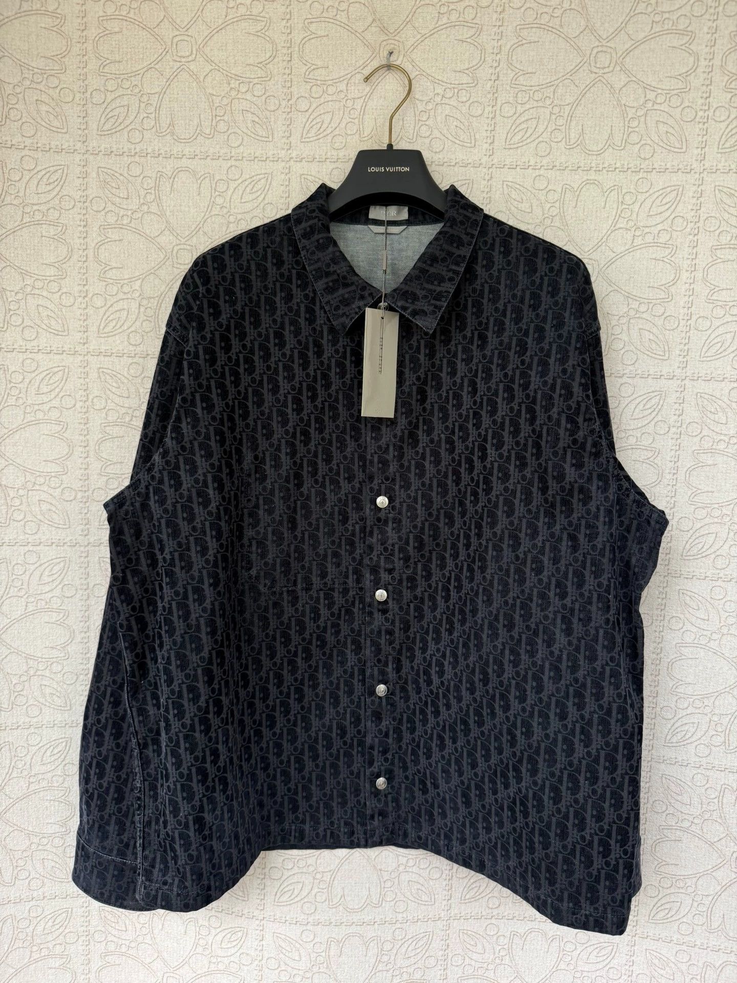 Dior Dior Black Velour Print Denim Shirt Size US XXL / EU 58 / 5 - 1 Thumbnail