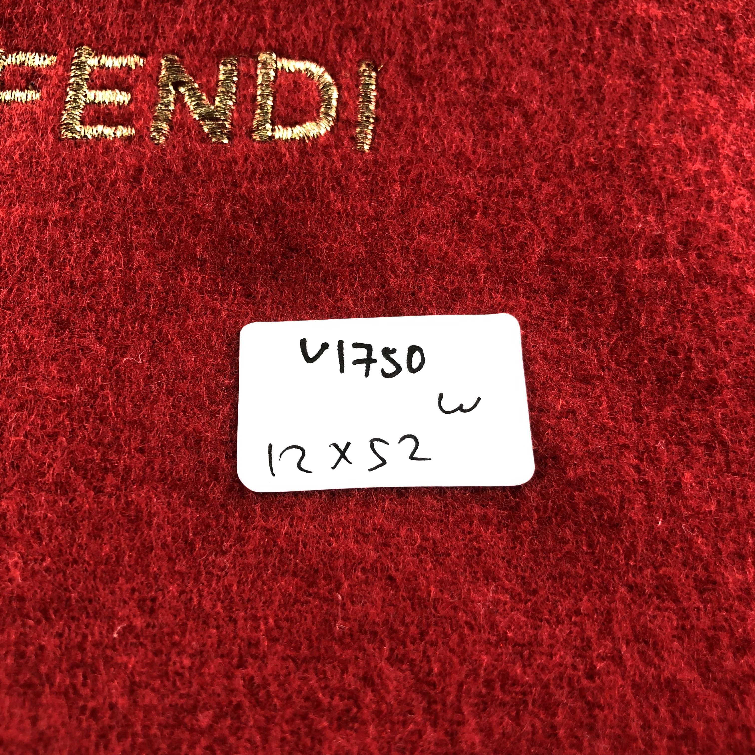Fendi Fendi Plain Red Wool Scarf Muffler Wrap V1750 Size ONE SIZE - 7 Thumbnail