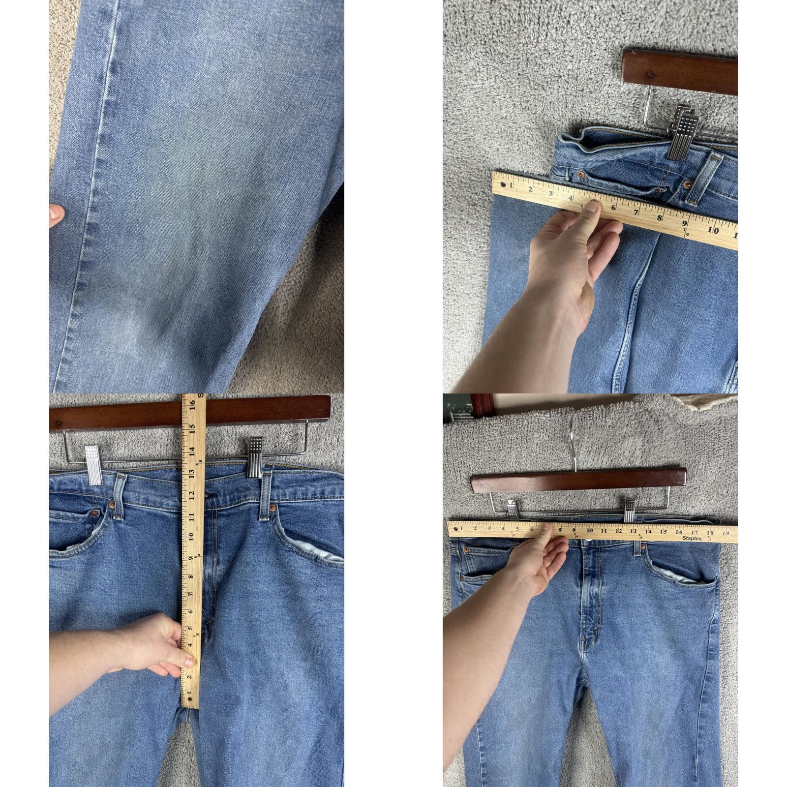 Levi's Levi's 505 Jeans Mens 40x32 Blue Denim Straight Regular Fit WaterLess Wash Denim Pocket Zip Levi's 500 Series Size US 40 / EU 56 - 8 Thumbnail
