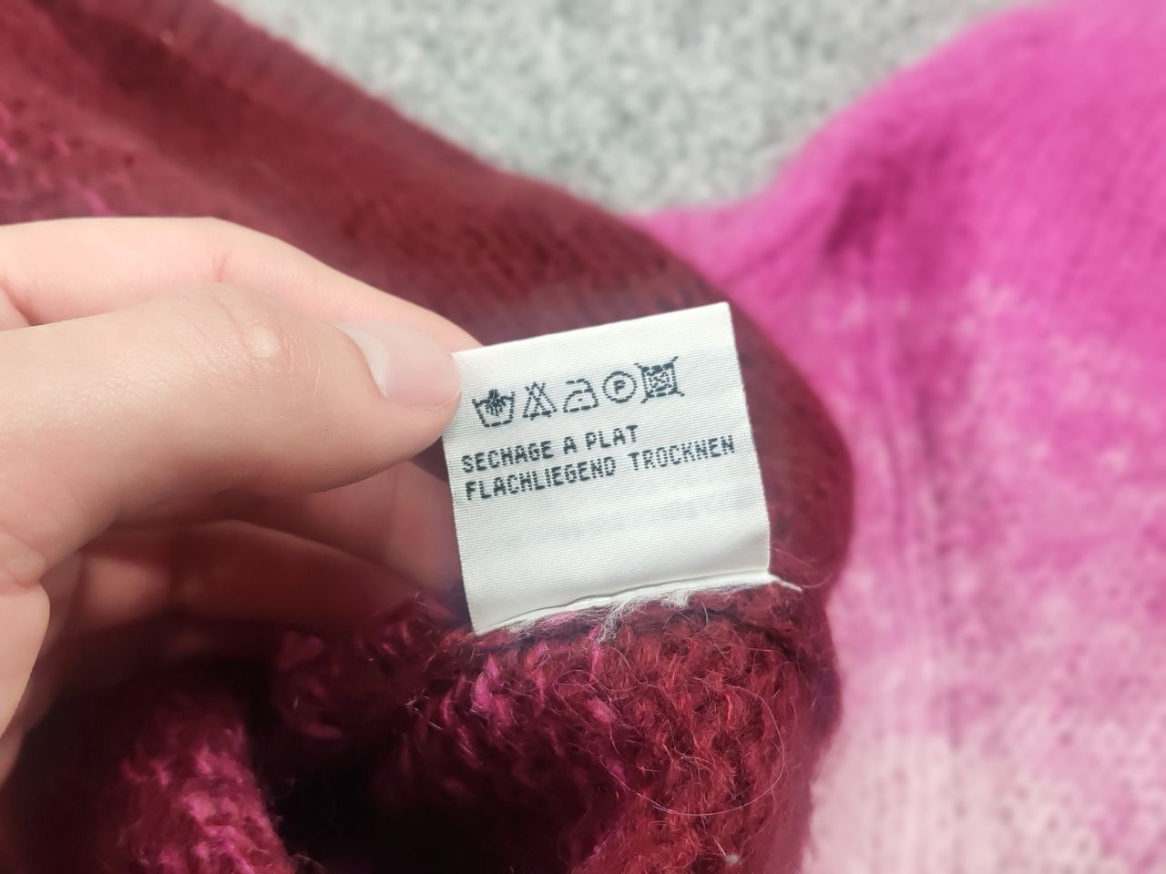 Handmade Vintage 90s Handmade Knit sweater Crew Neck Wool Blend Fuzzy Size L / US 10 / IT 46 - 14 Thumbnail