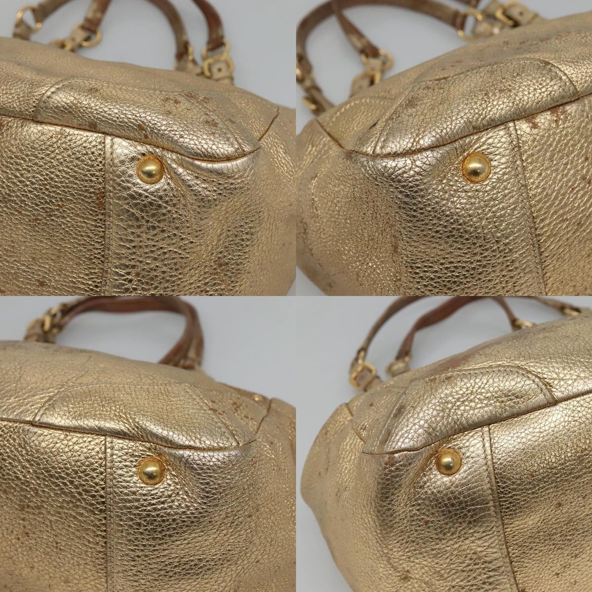 Prada PRADA Tote Bag Leather Gold Tone Size ONE SIZE - 10 Thumbnail
