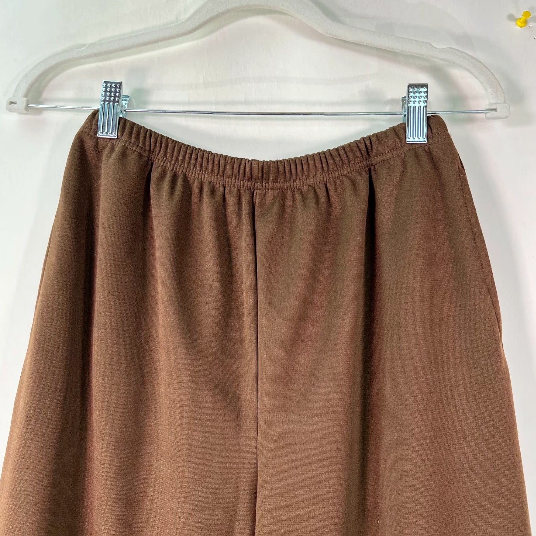 Blair Blair Womens Brown High Rise Flat Front Elastic Waist Pull On Casual Pant Size 8 Size 30" / US 8 / IT 44 - 3 Thumbnail