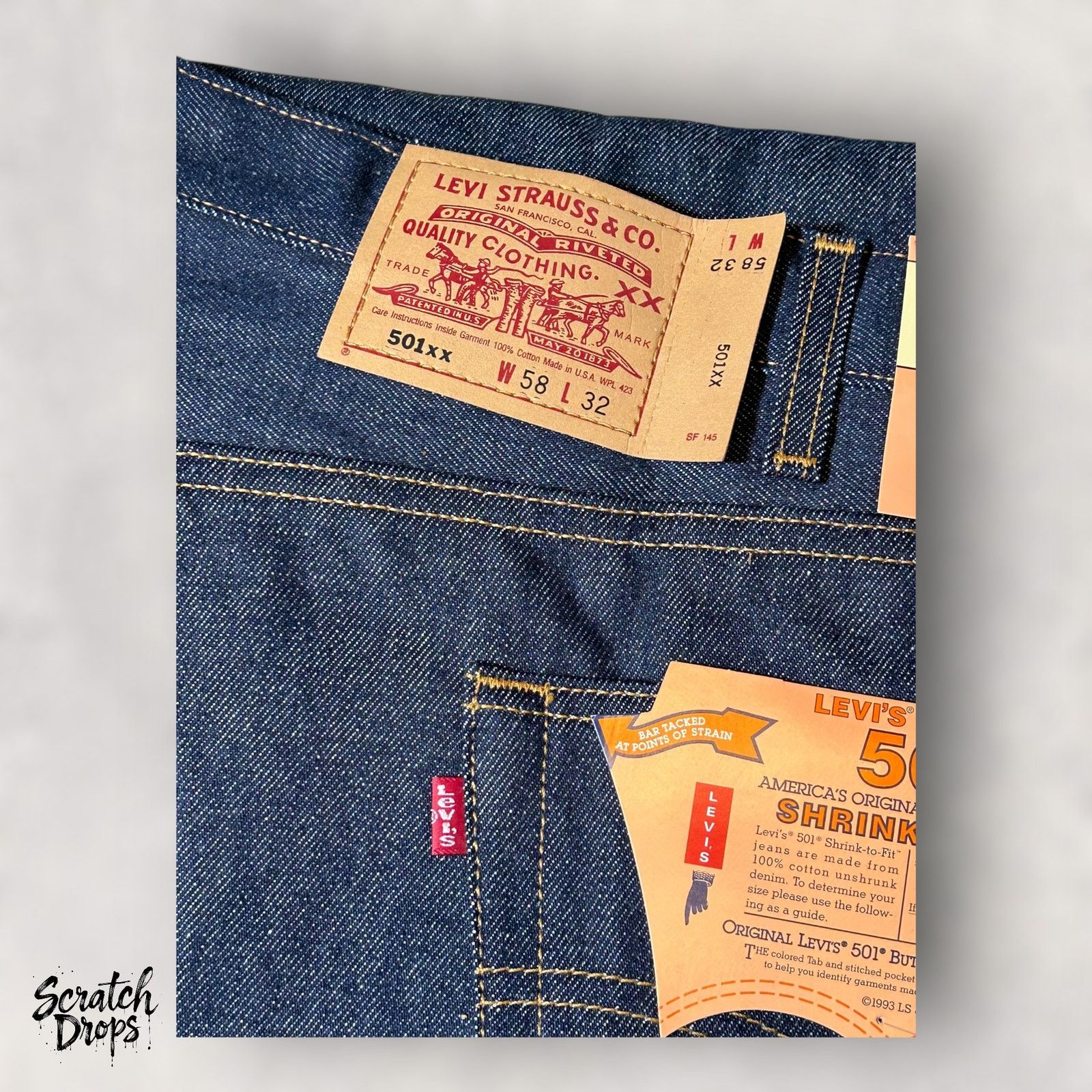 Levi's Vintage Levis 501xx Shrink-to-Fit Jeans USA W58 L34 501 NWT Size US 42 / EU 58 - 5 Thumbnail