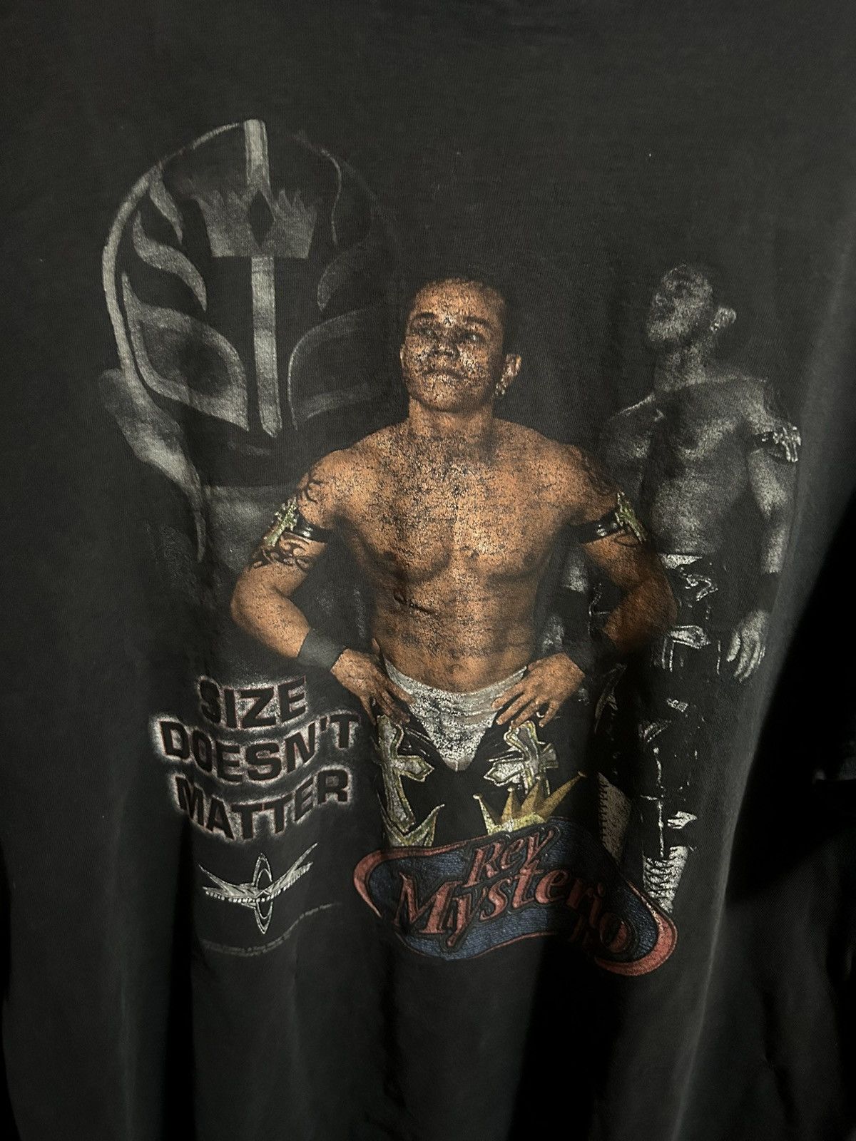 WCW/nWo Vintage 90s Rey Mysterio Unmasked Size Doesn’t Matter SizeXL Size US XL / EU 56 / 4 - 2 Thumbnail