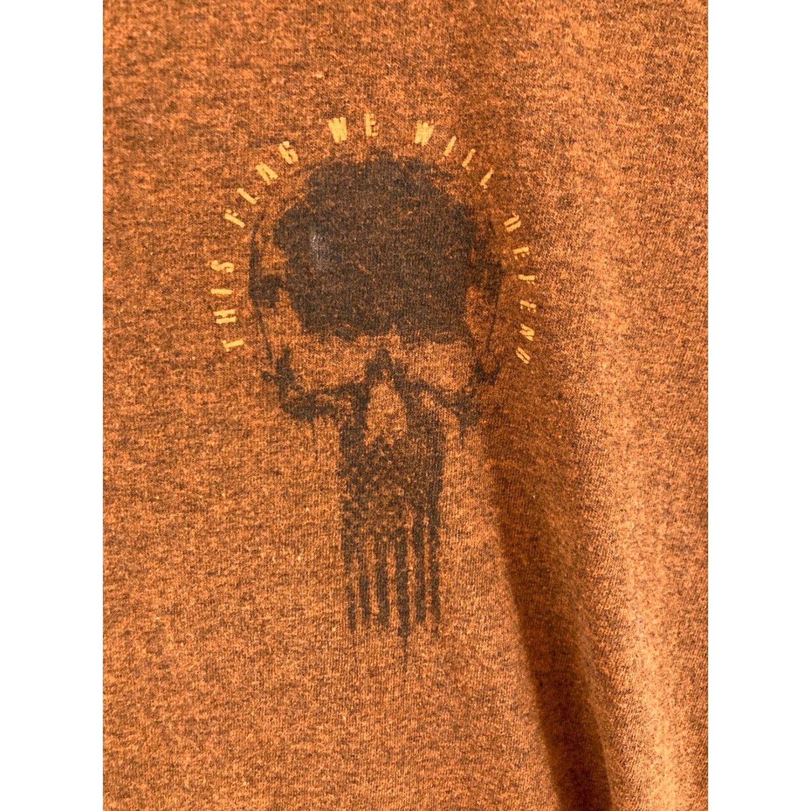Vintage Howitzer Patriot MFG Mens TShirt XL Brown Skull This Flag We Will Defend Size US XL / EU 56 / 4 - 5 Thumbnail