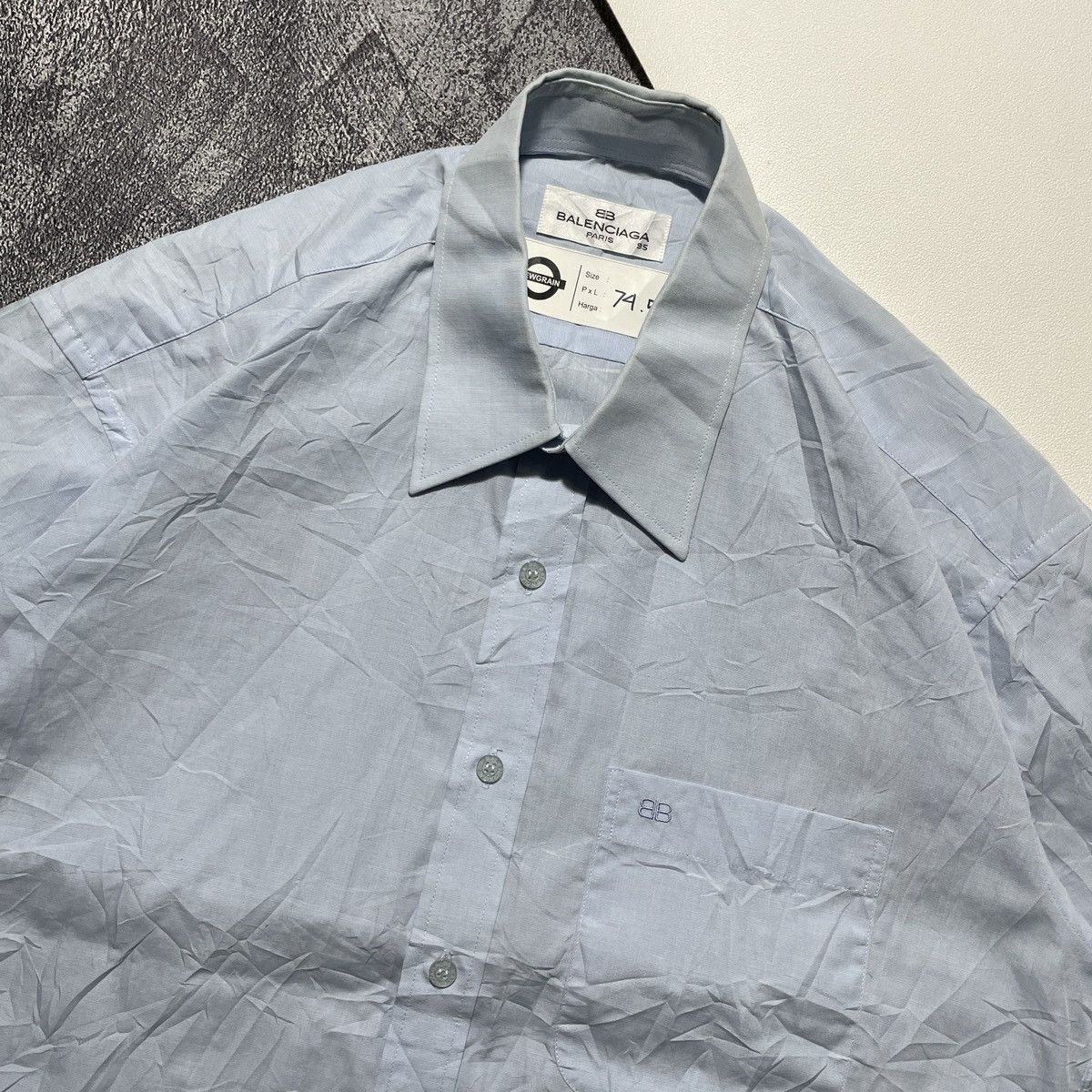 Balenciaga VINTAGE SHIRTS BALENCIAGA EMBROIDERED BB POCKET Size US L / EU 52-54 / 3 - 2 Thumbnail