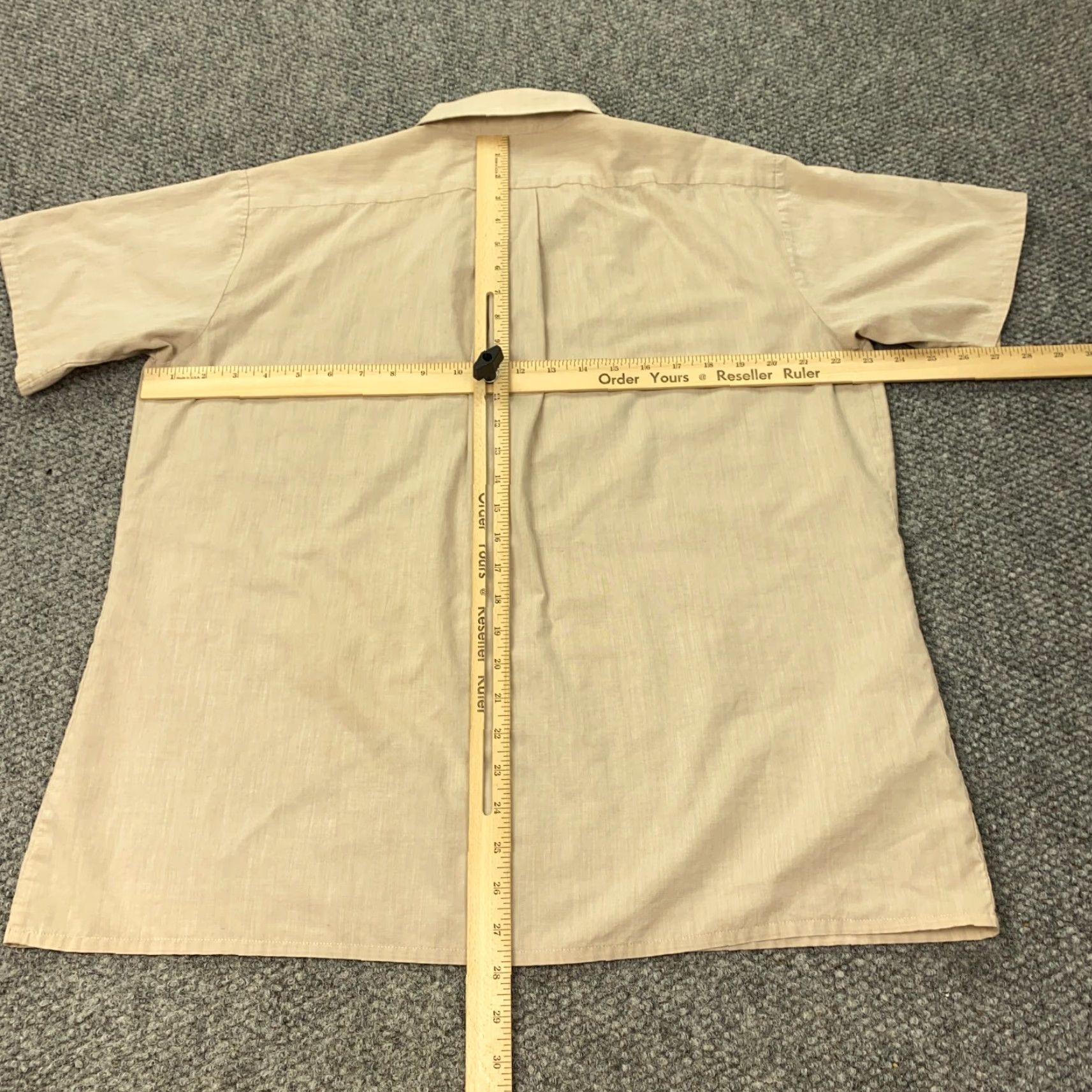 Vintage VINTAGE kingsport Shirt L Beige Short Sleeve Button-Up 70s Retro Casual Mens Size US L / EU 52-54 / 3 - 6 Thumbnail