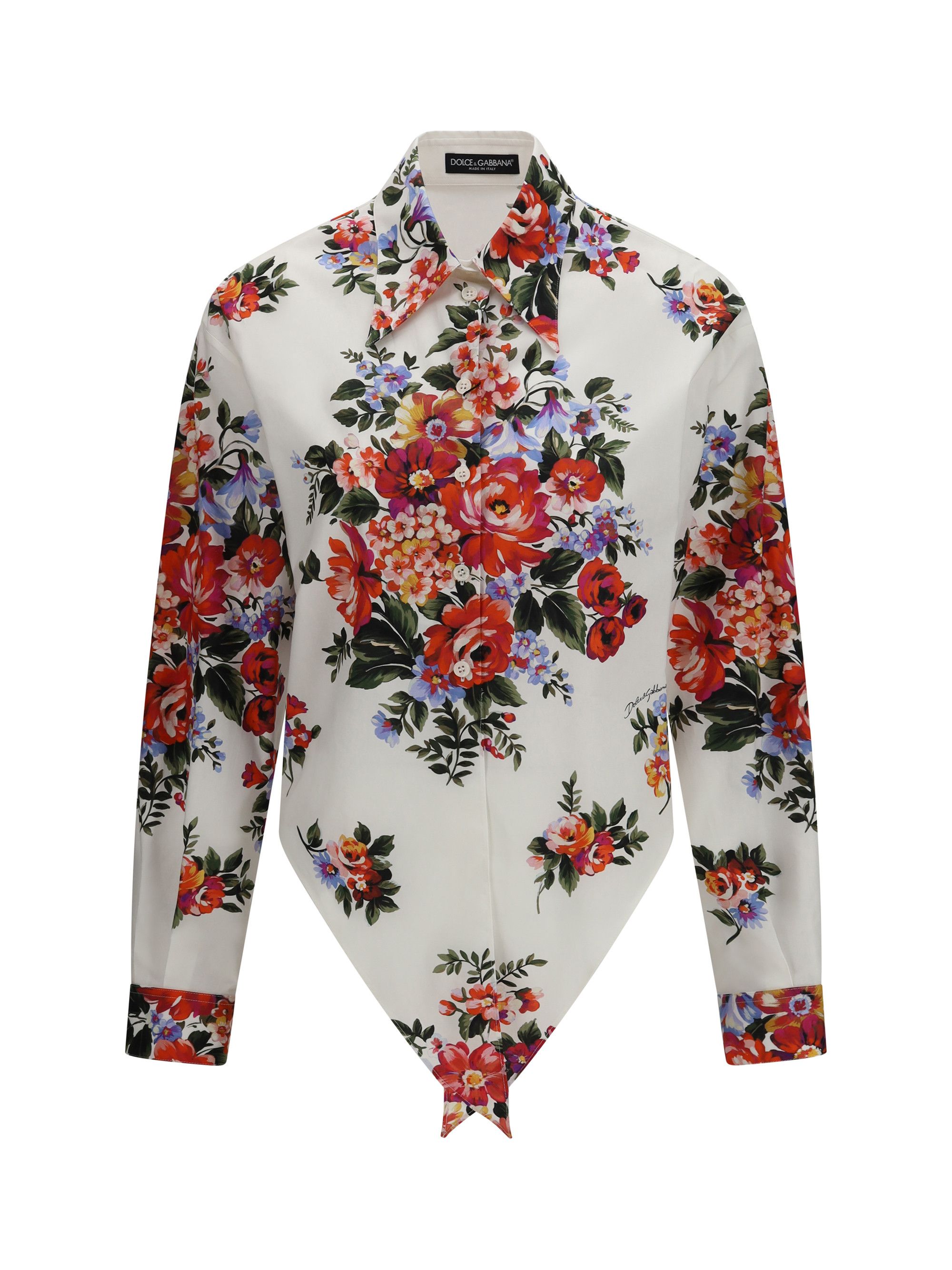 Dolce & Gabbana Cotton Shirt with bouquet print Size M / US 6-8 / IT 42-44 - 1 Thumbnail