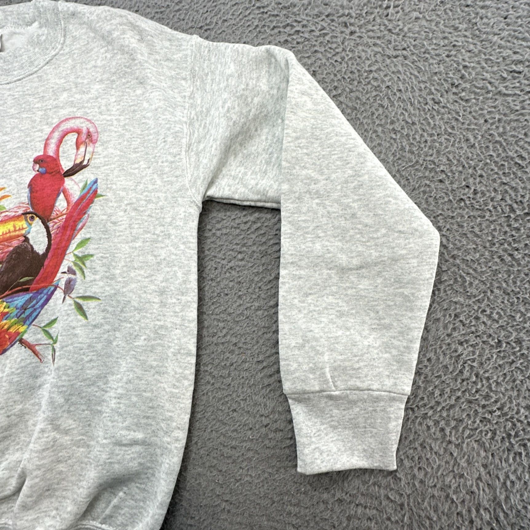 Fruit Of The Loom VINTAGE Fruit of the Loom Sweatshirt Parrot Nature 90s Crewneck Gray Size S / Small Men Ducks Wildlife Distressed Logo Polo? Size US S / EU 44-46 / 1 - 5 Thumbnail