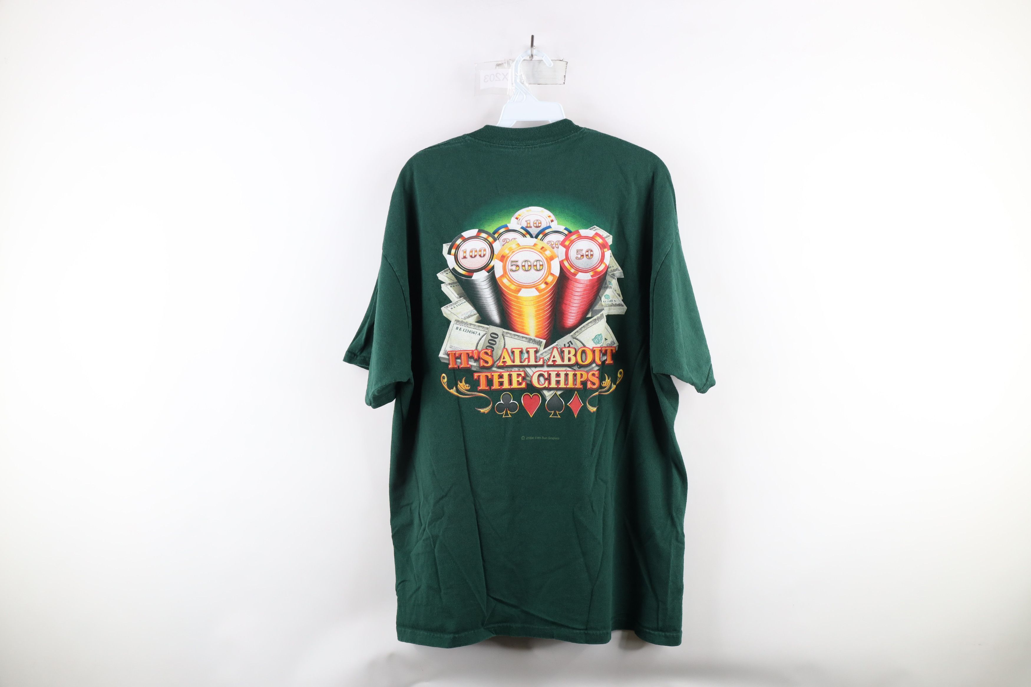 Vintage Vintage Y2K 2004 Out 5 Aces Poker Room Gambling T-Shirt Size US XL / EU 56 / 4 - 13 Thumbnail