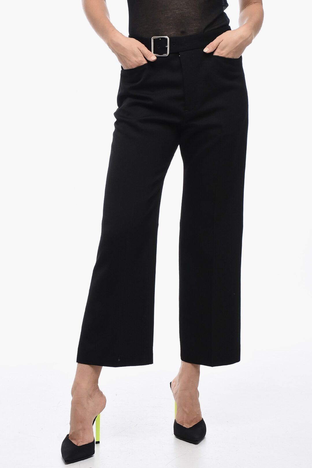 Jil Sander og1mm1225 Grain de Poudre Wool Flared Pant in Black Size 32" / US 10 / IT 46 - 1 Thumbnail