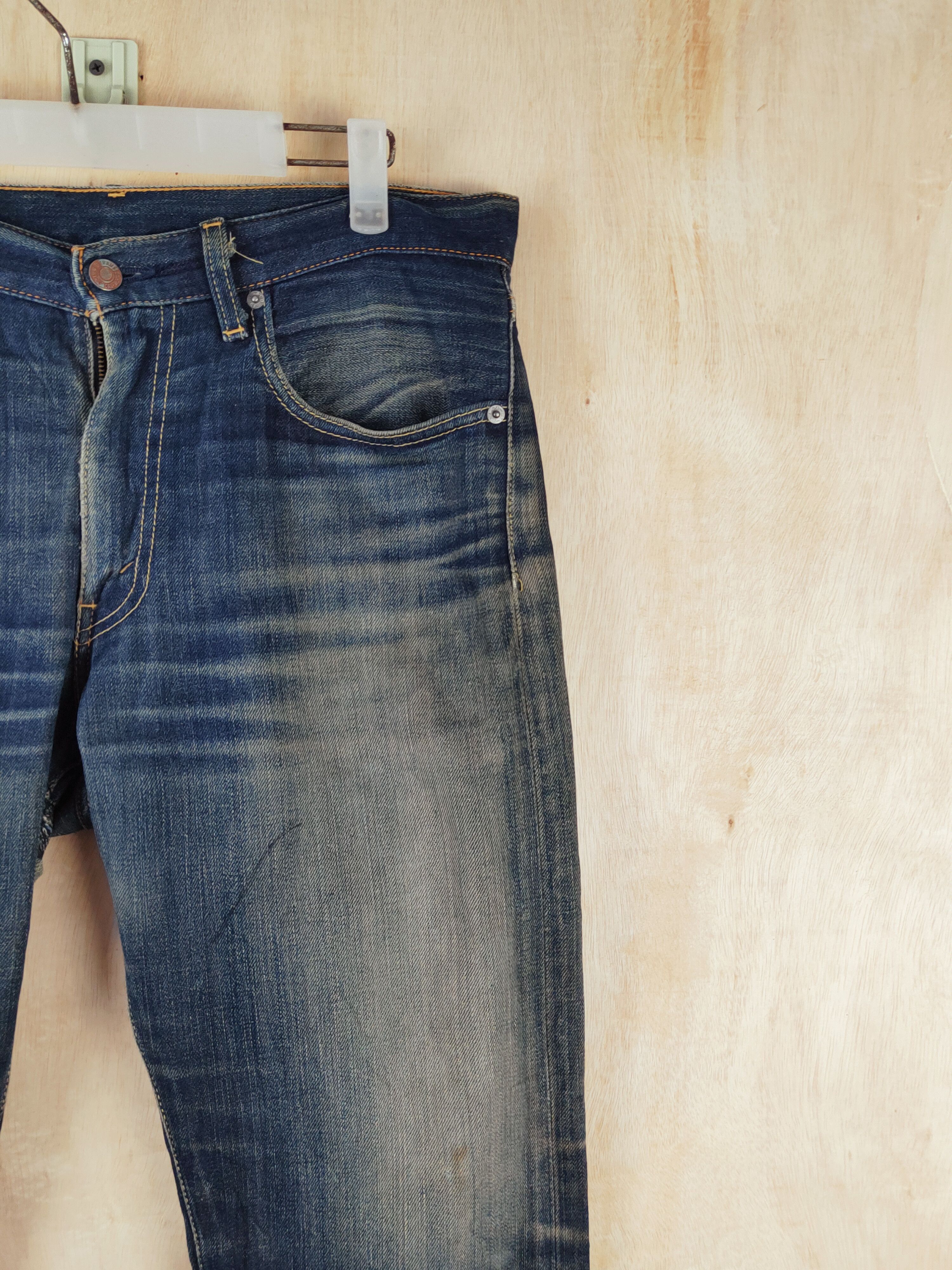 Levi's 505 Levi's Dark Blue Distressed Ripped Jeans #S2672 Size US 32 / EU 48 - 5 Thumbnail