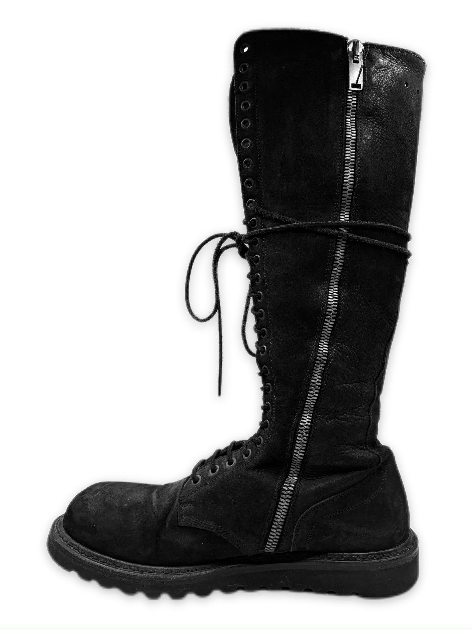 Rick Owens Rick Owens Side Zip Combat High Top Black Leather Boots Size US 10 / EU 43 - 4 Thumbnail