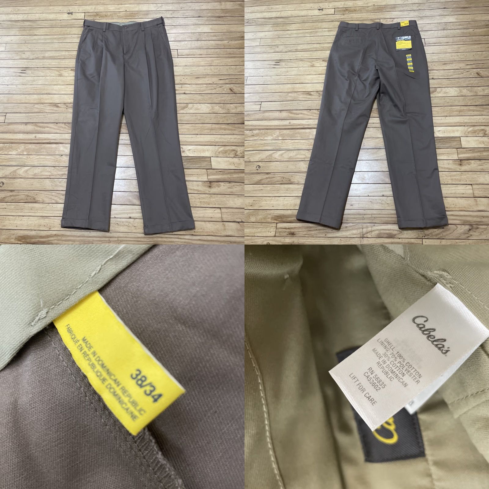 Vintage Cabela's Chino Pants Men 38x34 Brown AccuWaist Pleated Front Straight Twill NEW Size US 38 / EU 54 - 9 Thumbnail