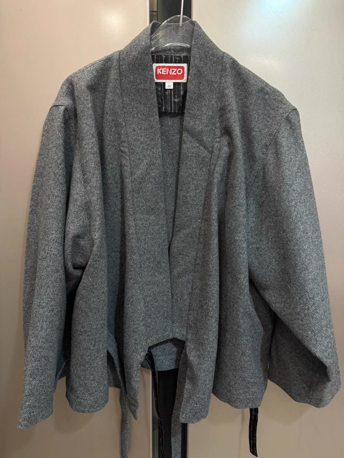 Kenzo KENZO Genuine Grey Wool Cape Coat K31 Size XS / US 0-2 / IT 36-38 - 1 Thumbnail