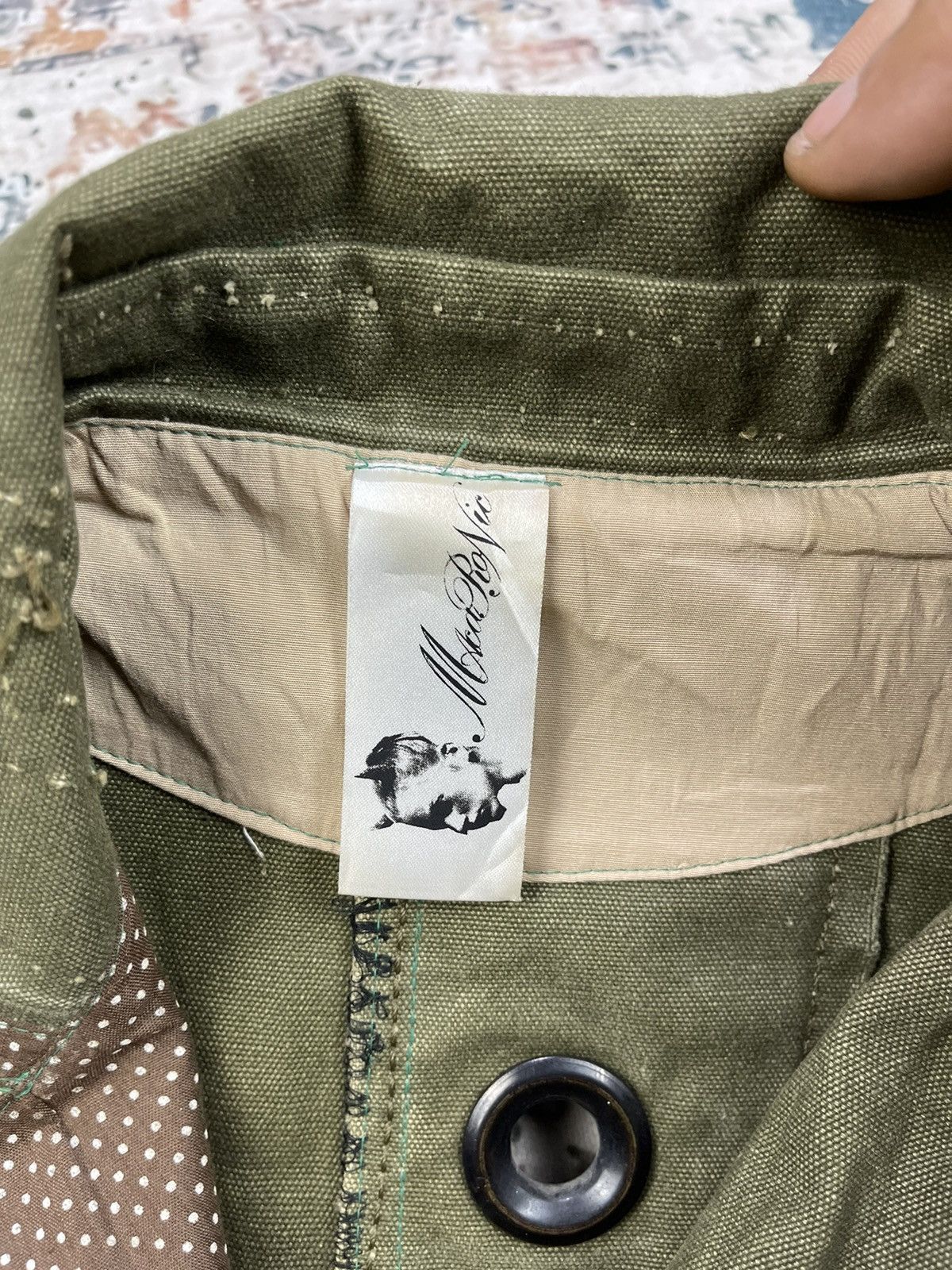If Six Was Nine Macaronic Japan Upcycle Reconstruction Double Collar Size US M / EU 48-50 / 2 - 13 Thumbnail