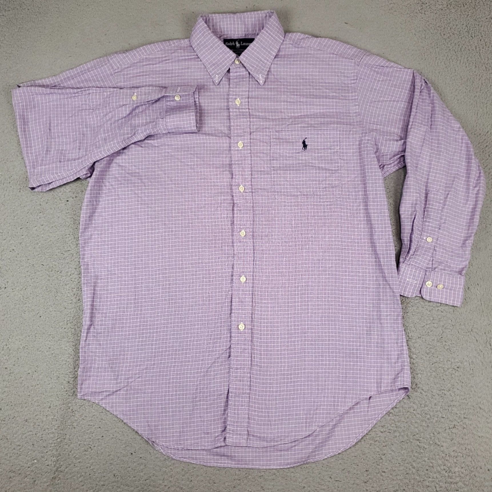Ralph Lauren Ralph Lauren Shirt Mens 16 Purple Plaid Dress Button-Down Long Sleeve Casual Business Classic 90s Mens Size 42R - 3 Thumbnail