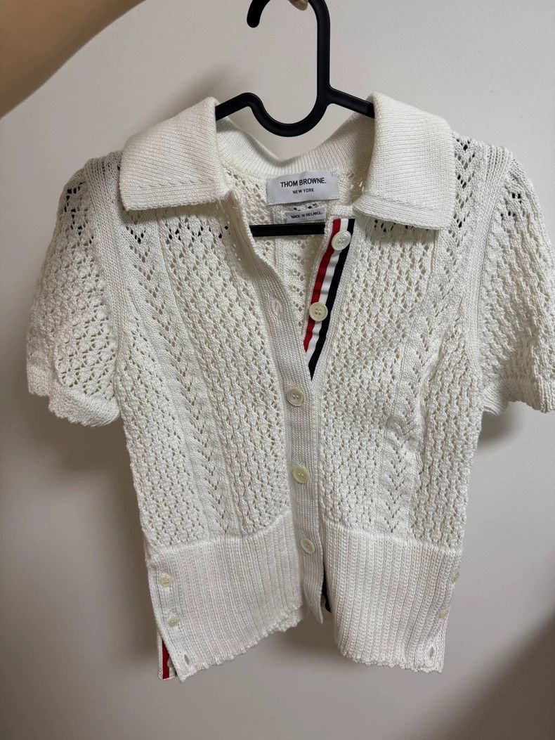 Thom Browne THOM BROWNE Short Sleeve Knit Polo - dmc Size US M / EU 48-50 / 2 - 1 Thumbnail
