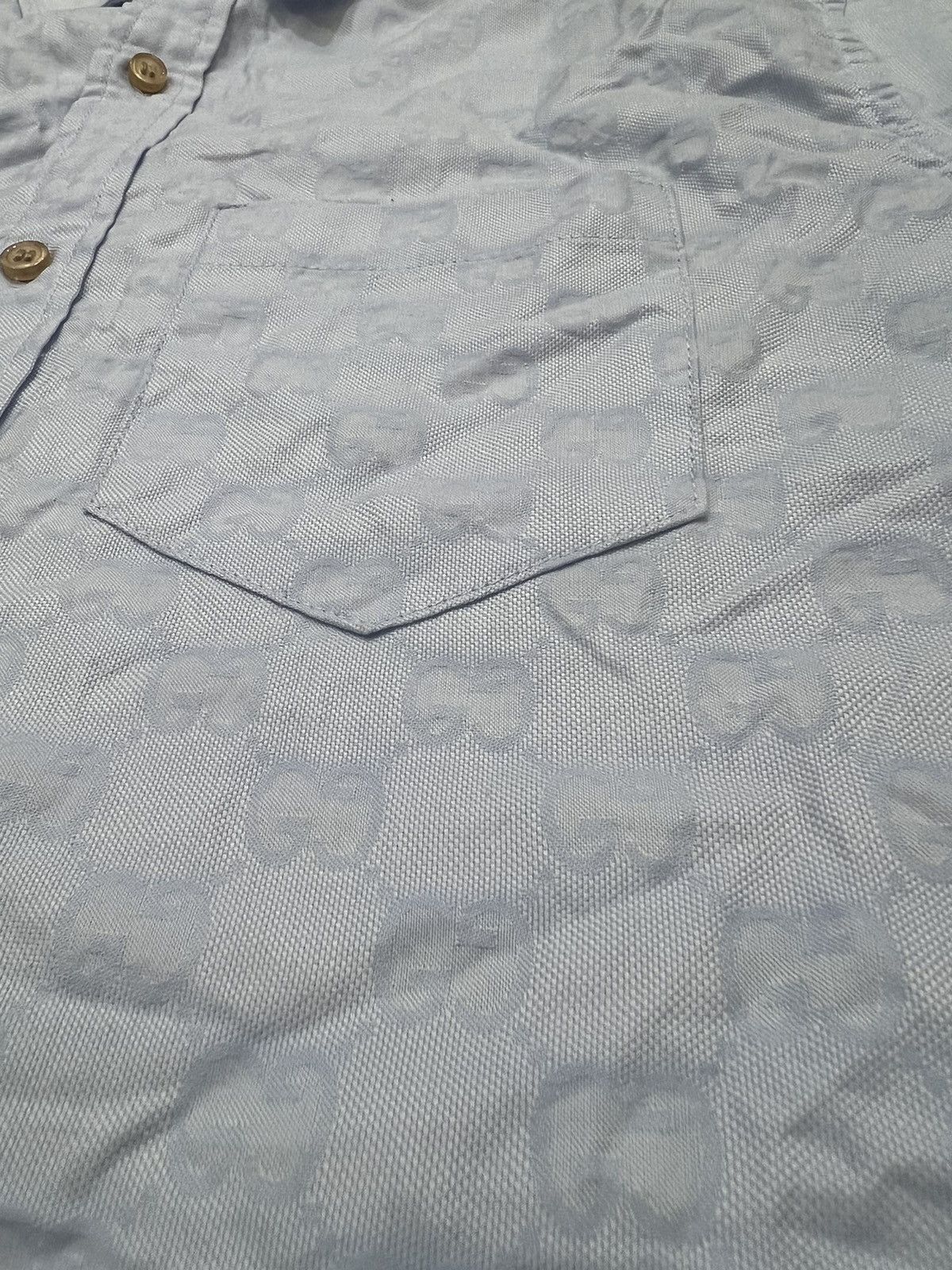Gucci 2000s Gucci Monogram Pocket Button Up Shirt Size US L / EU 52-54 / 3 - 3 Thumbnail
