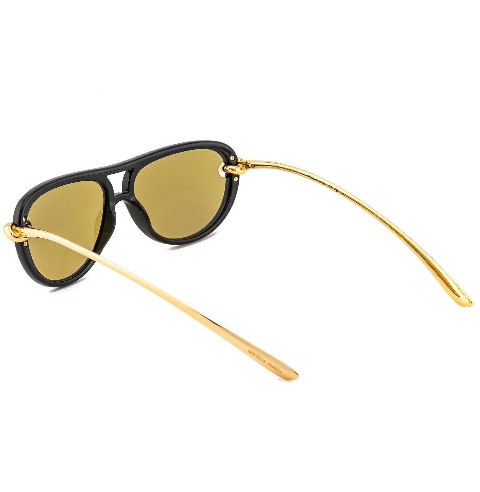 Bottega Veneta BOTTEGA VENETA 1418 KNOT Pilot BV1418S Gold Black Unisex 001 Size ONE SIZE - 3 Thumbnail