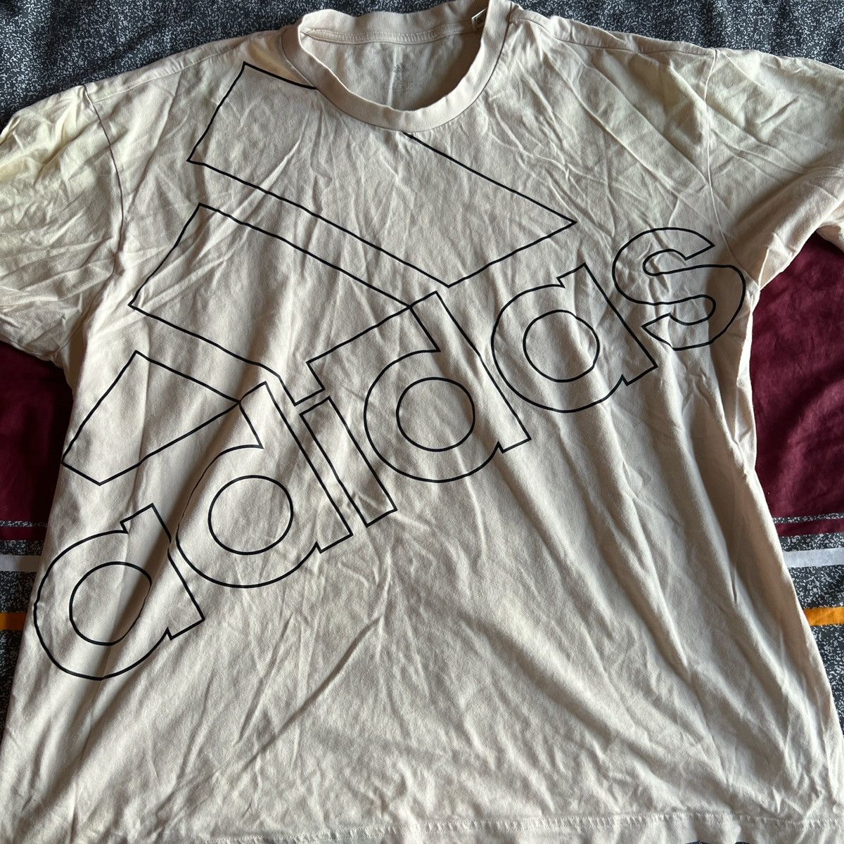 Adidas Cream colored Adidas T shirt Size US XL / EU 56 / 4 - 1 Thumbnail