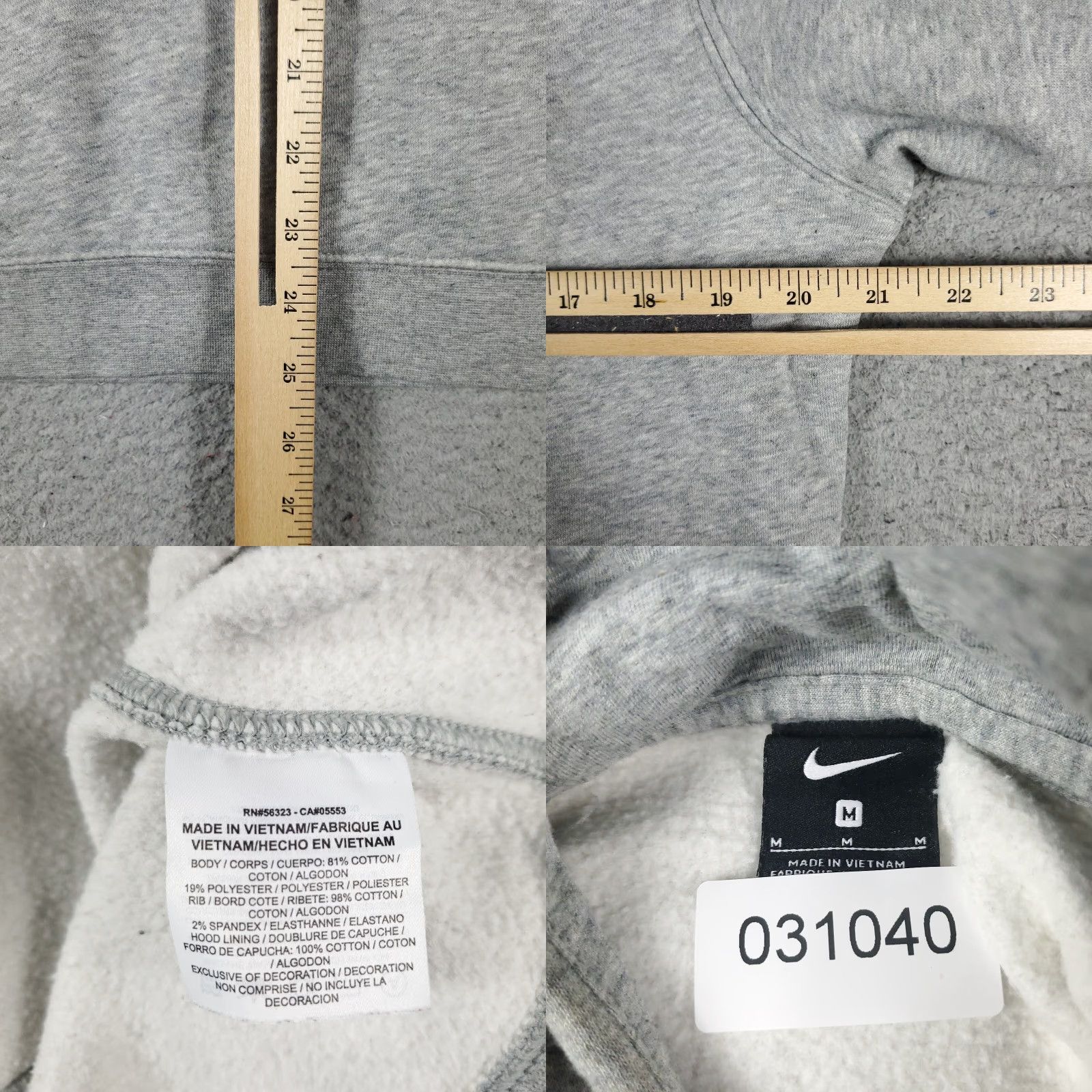 Nike Nike Hoodie Mens Medium Gray Swoosh Pullover Sweatshirt Size US M / EU 48-50 / 2 - 8 Thumbnail
